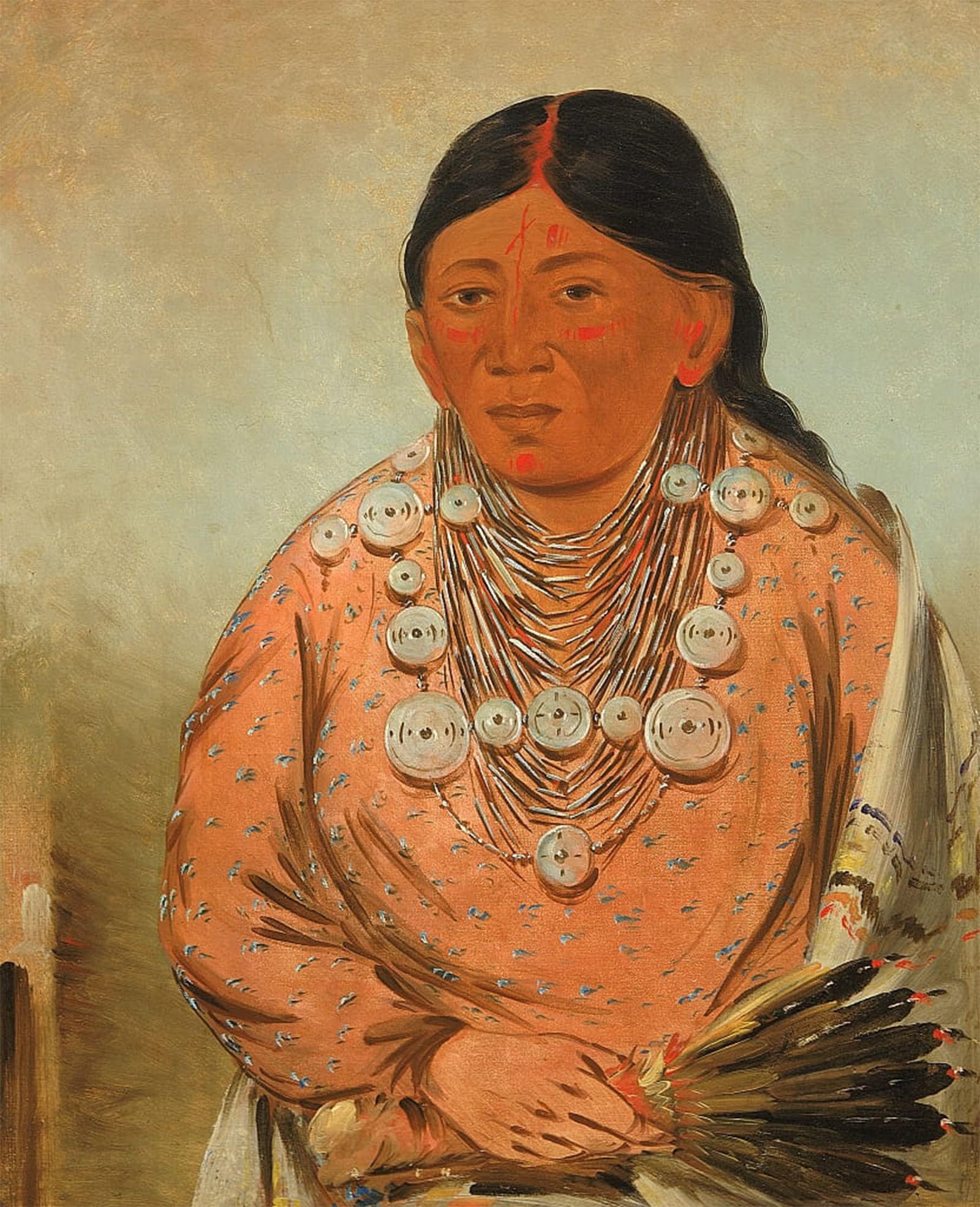POSTERIIk Famous Modern Artwork Art Mural a Woman by George Catlin Oil Paintings Pictures for Home Decor 60x90cm