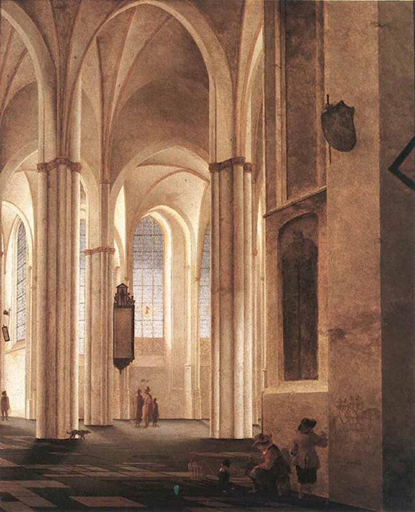 ARTXLXXBN Famous Print Painting Colorful Art Print the Interior of the Buurkerk At Utrecht by Pieter Jansz Saenredam Canvas Art Decorations for Home Decor 60x90cm