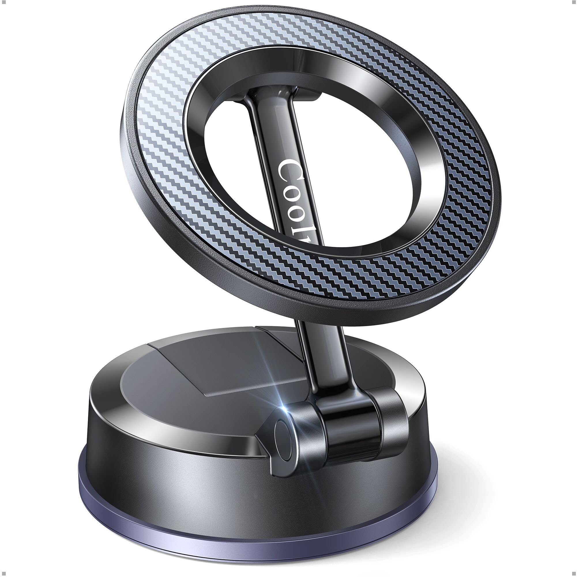 Coolpow Soporte Movil Coche Imanes Potentes Suporte Telemovel Carro en Salpicadero, Soporte Telefono Coche【360° Rotación】 Soporte Magnetico Movil para iPhone 16 Pro MAX 15 14 13 12 MagSafe