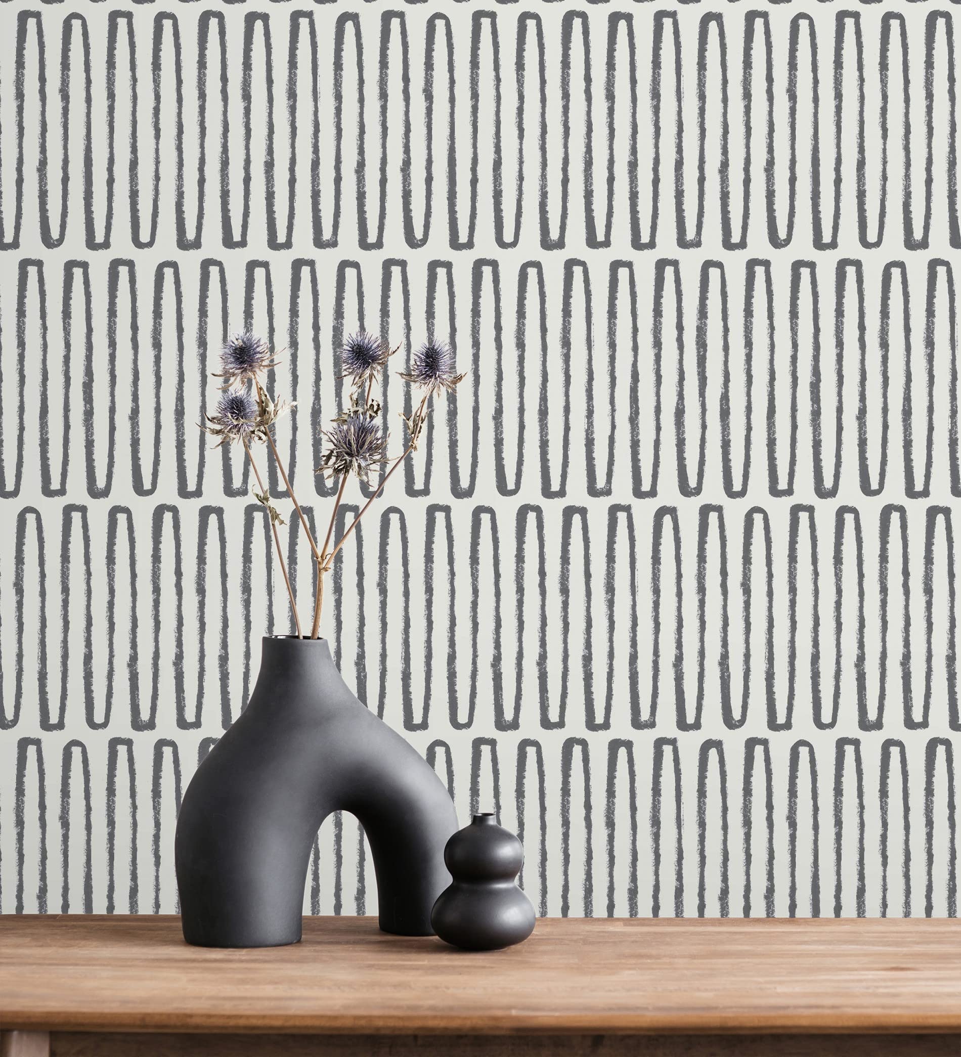 GAULAN 682038 - Papel pintado vinílico ecológico étnico diseño geométrico africano negro para pared salón cocina baño dormitorio pasillo - Rollo de 10 m x 0,52 m