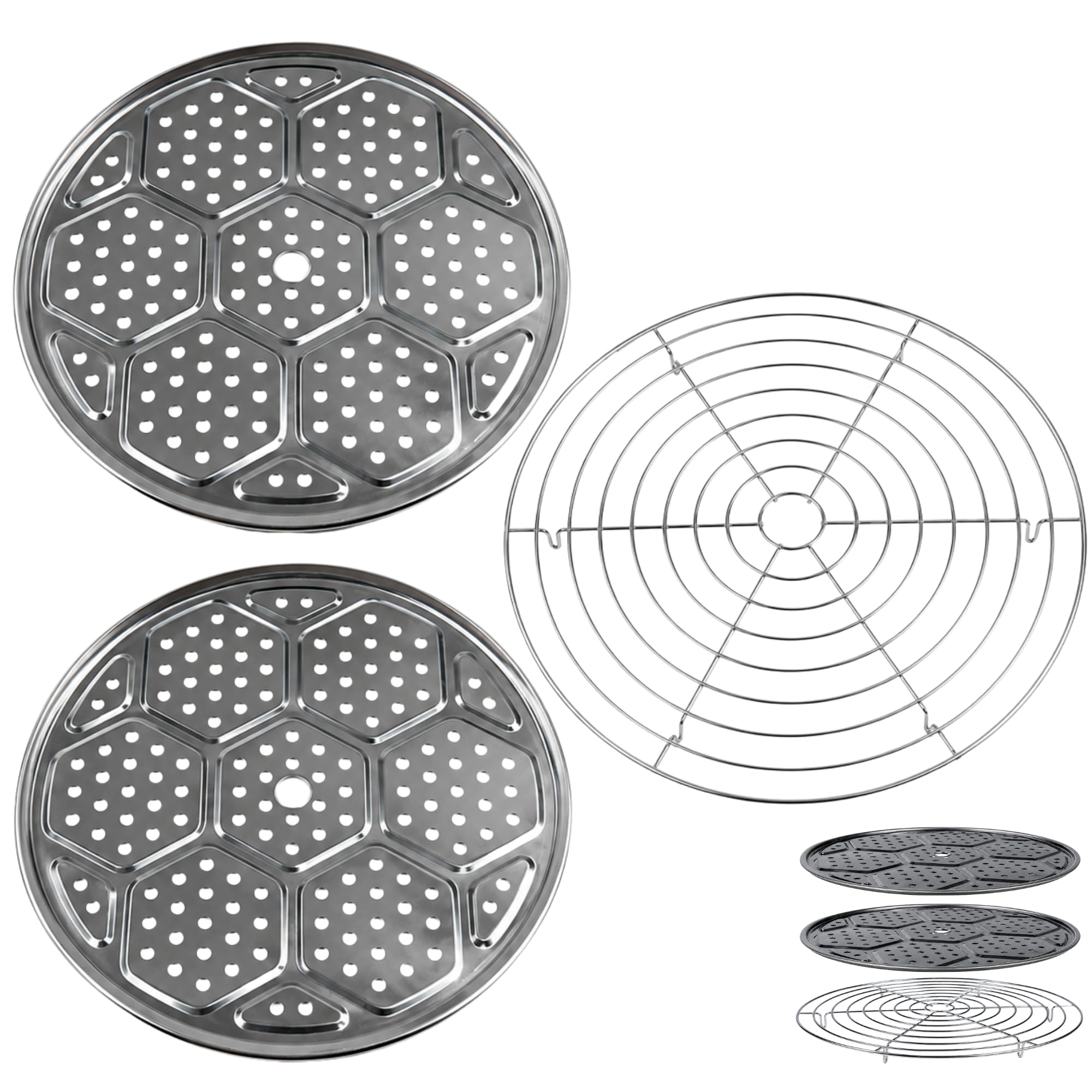 Supa Ant 10.8in Canning Rack for Pressure Canner (3pcs) - Stainless Steel, Stackable &amp; Heavy-Duty Rack with Base - Universal Fit, Compatible with Supa Ant, Presto, All American &amp; More