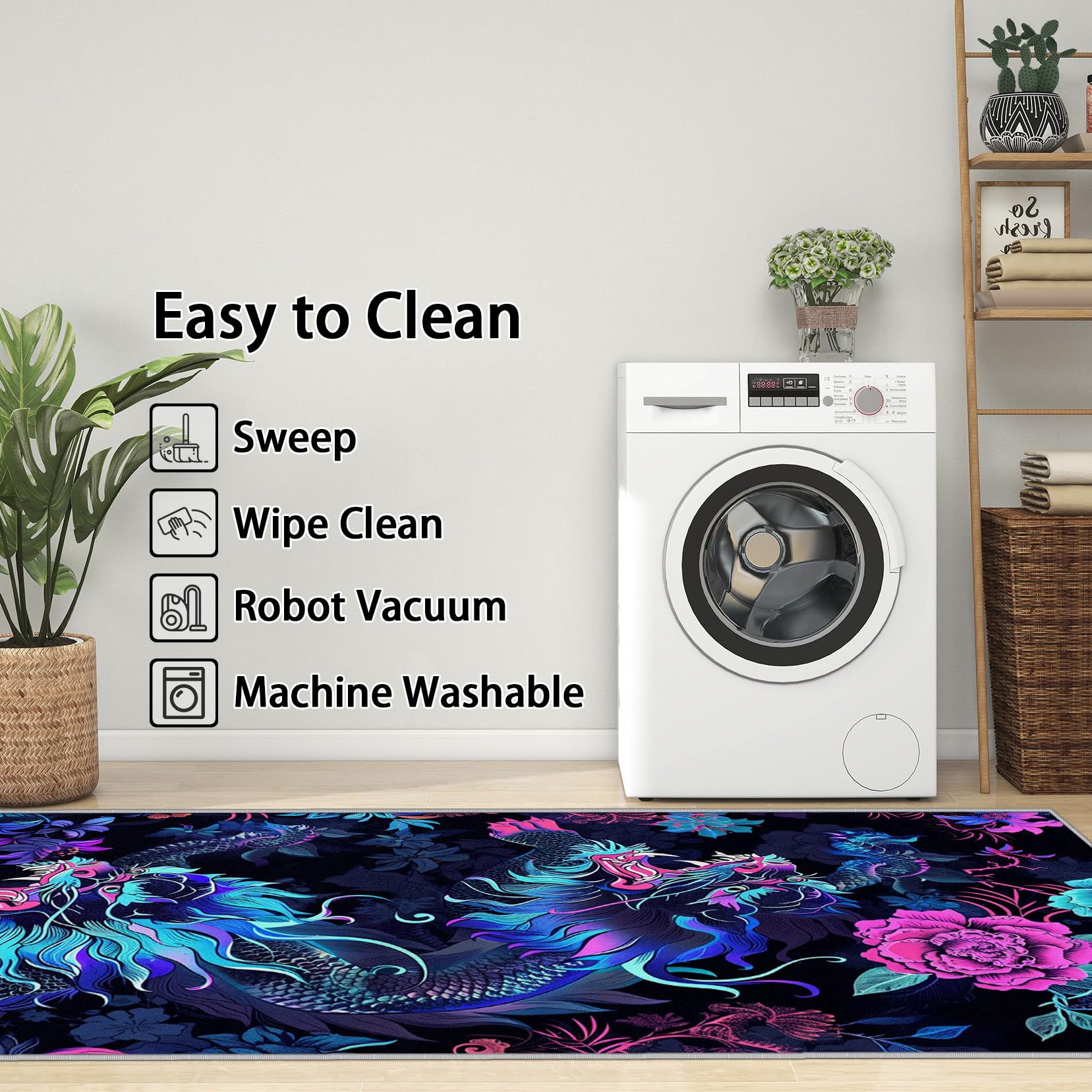 Amazon.com: Yoozitrees 4x6 Rug, Japanese Dragon Rug, Chinese