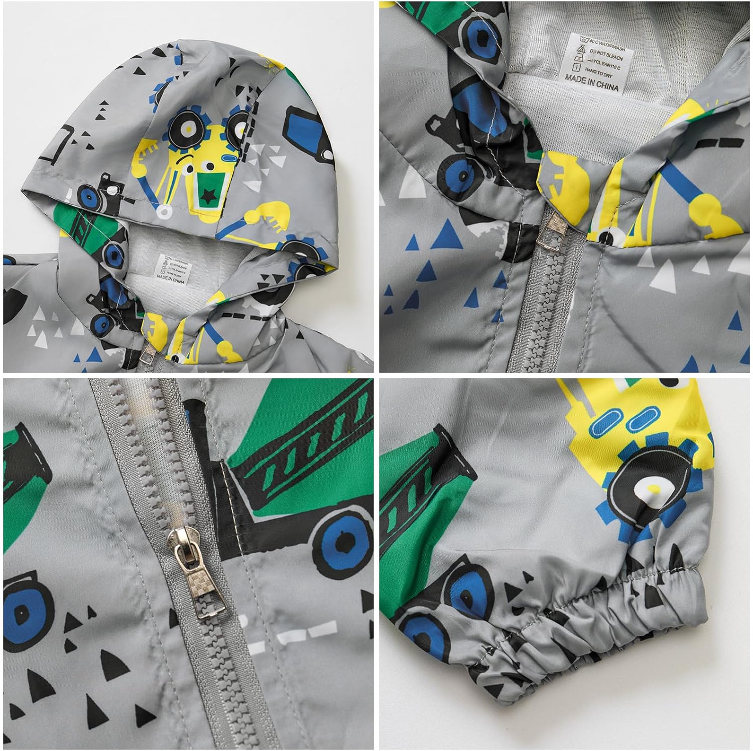 FYMNSI Toddler Baby Boys Girls Hooded Jacket Windbreaker Lightweight Dinosaur Print Coat Autumn Long Sleeve Windproof Outwear - Image 6