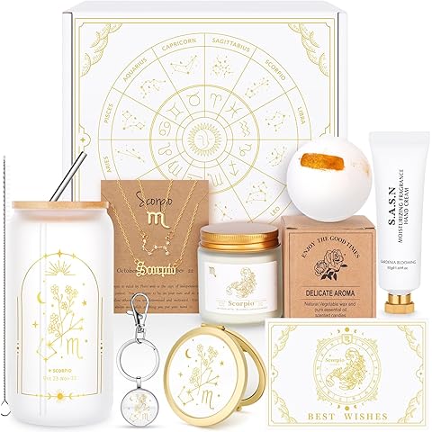 Scorpio Birthday Gifts for Women-Scorpio Zodiac Gifts for Women, Mom, Wife, Self Care Package,Get Well Soon, Thinking of You, Mother's Day Baskets Birthday Astrological Baskets