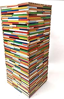 Beistelltisch Holz & Holzhocker – Farbiger Upcycling Style – Recyceltes Mischholz – Bunte Holzsäule – Blumenhocker – 75x30x30 cm