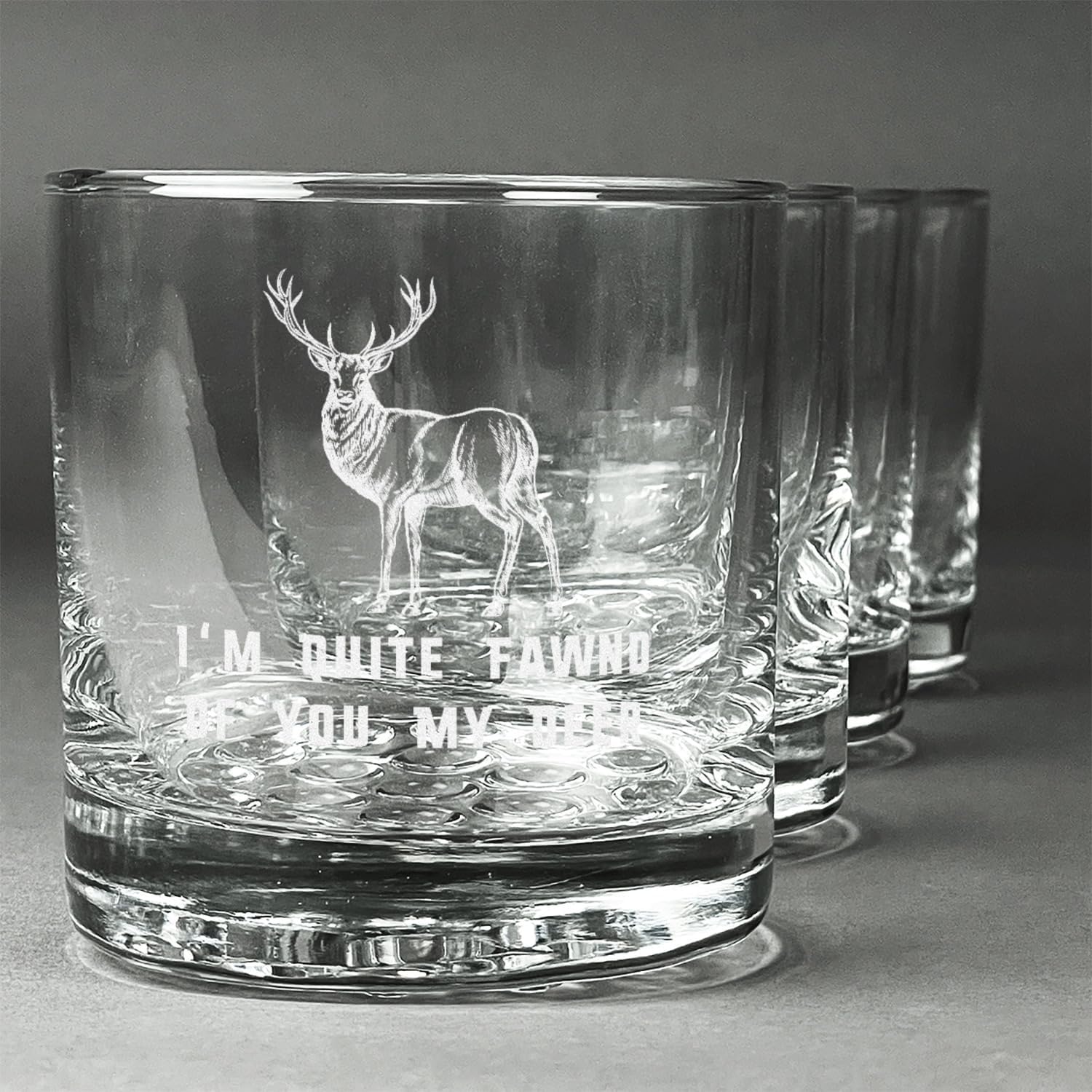 Deer Whiskey Glasses (Set of 4) (Personalized)