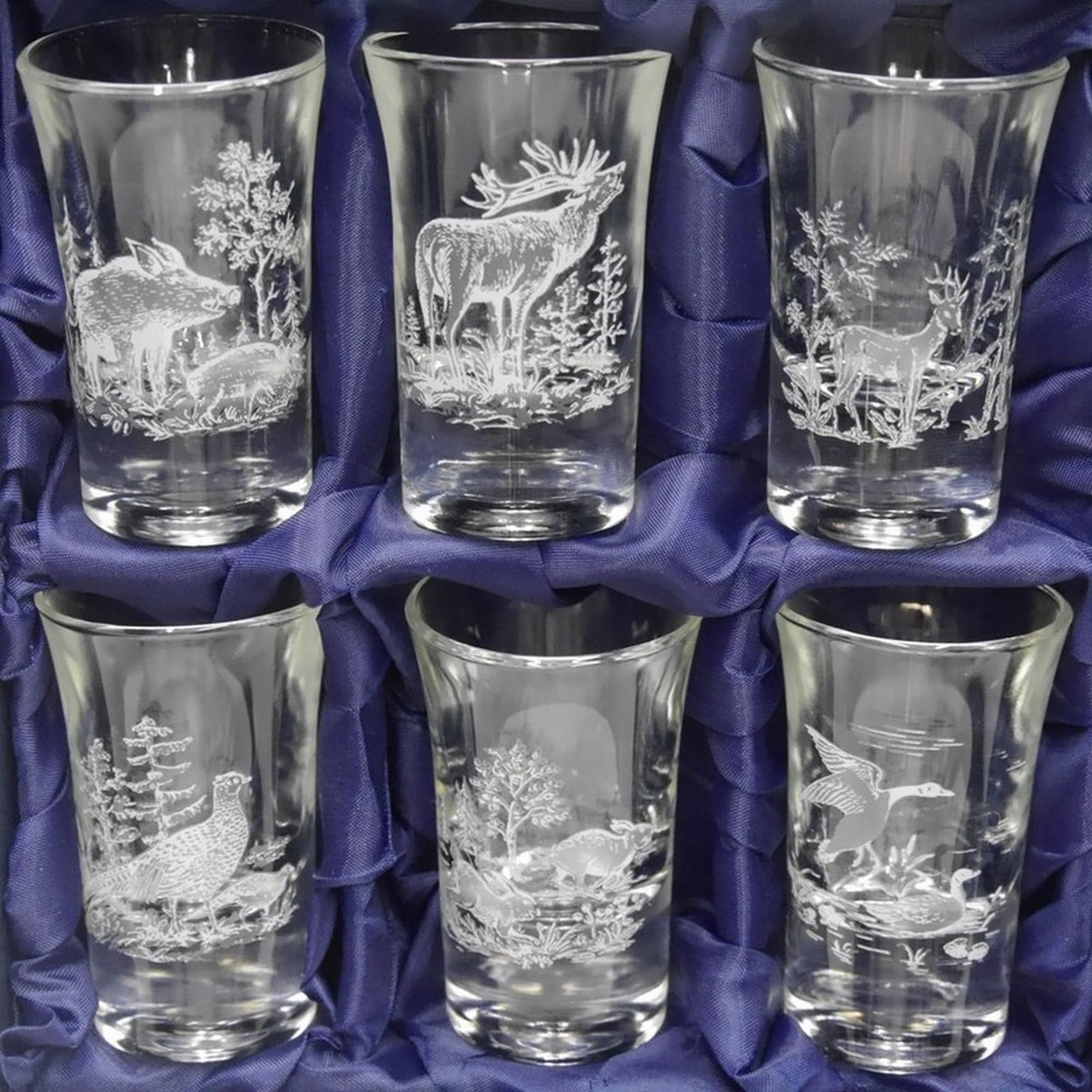 GTK - Geweihe & Trophäen KRUMHOLZ Lot de 6 verres à schnaps - haut - 2 cl dans une boîte cadeau