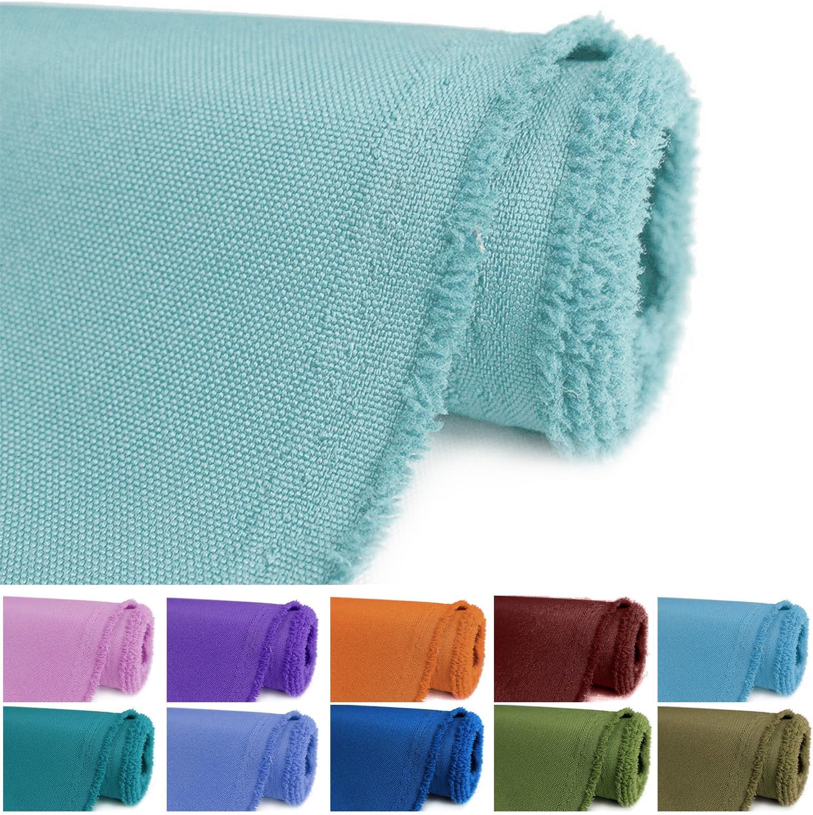 BECHAEO Waterproof Canvas Upholstery Fabric by The Yard 58" Wide 600 Denier Water Resistant Oxford Polyester Material Outdoor Fabric for DIY Sewing Chair Cushion Awning Bag, 5 Yards Pale Turquoise