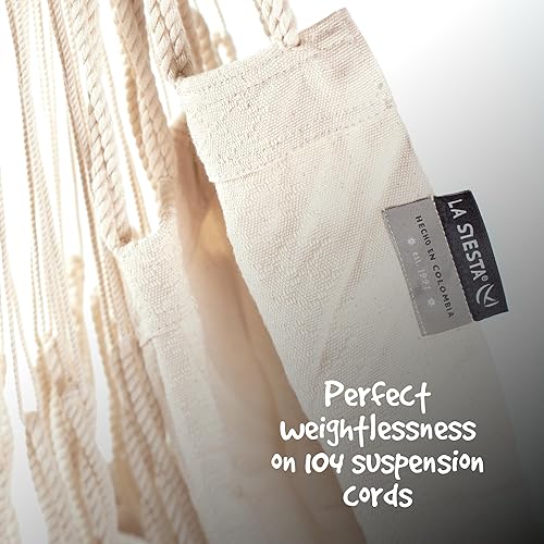 Vista 123 de LA SIESTA - Hamaca de algodón orgánico, modelo Habana Turrón