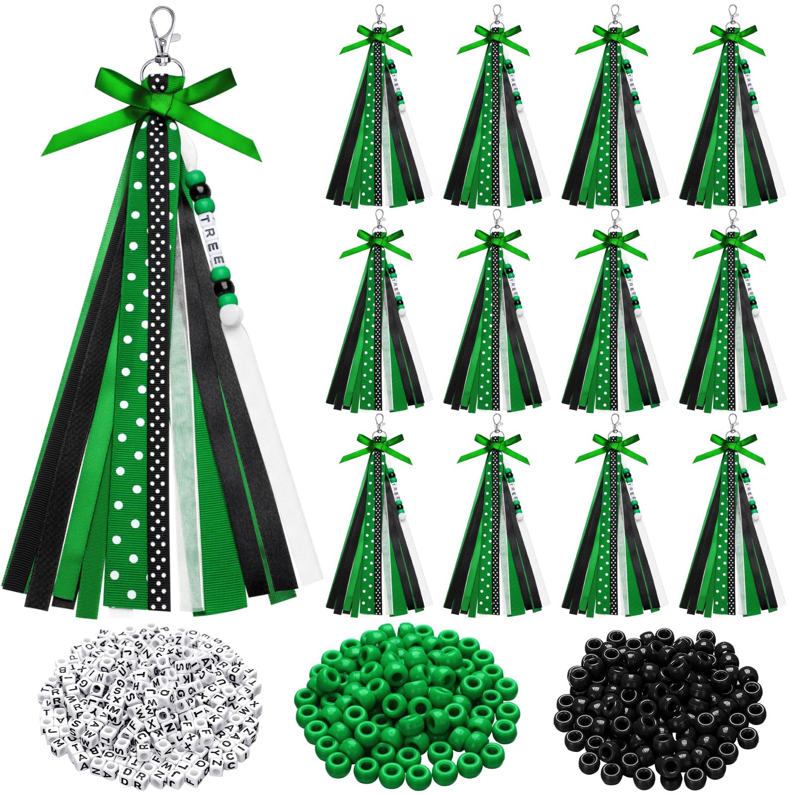 Nosiny 12 portachiavi Cheer Cheerleader regali per squadra personalizzati fai da te perline nastro portachiavi kit cheer bag tag per donne