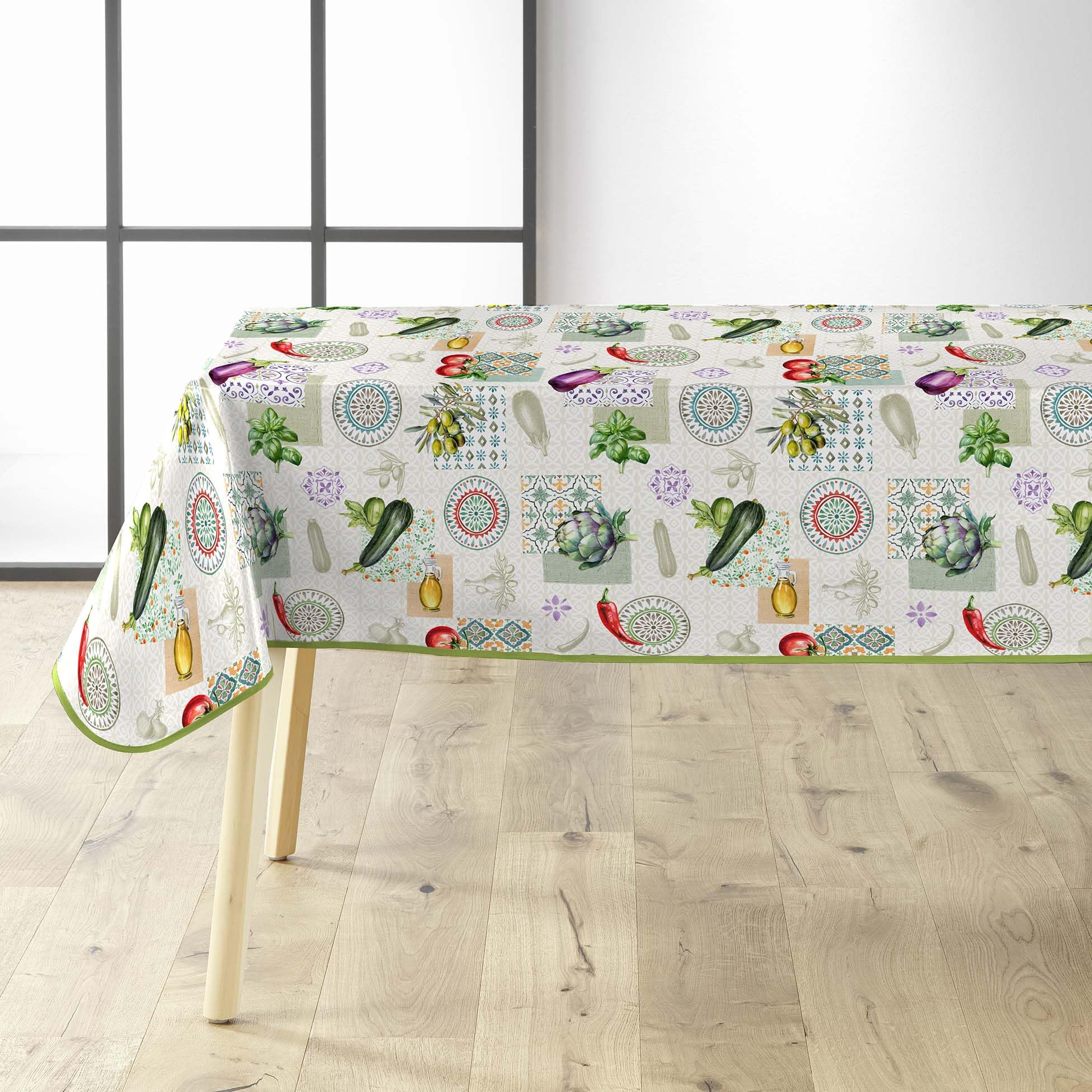 Douceur d'Intérieur, Rectangular Tablecloth (140 x 240 cm) Vegetalia, Printed PVC
