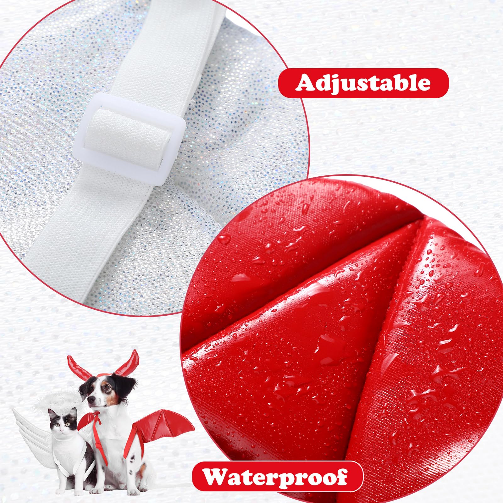 Costume di Halloween per animali domestici, con ali e diavolo per cani e gatti, taglia unica, adatto a molti animali domestici, per vacanze di Natale, feste di Halloween, regali per gli amanti