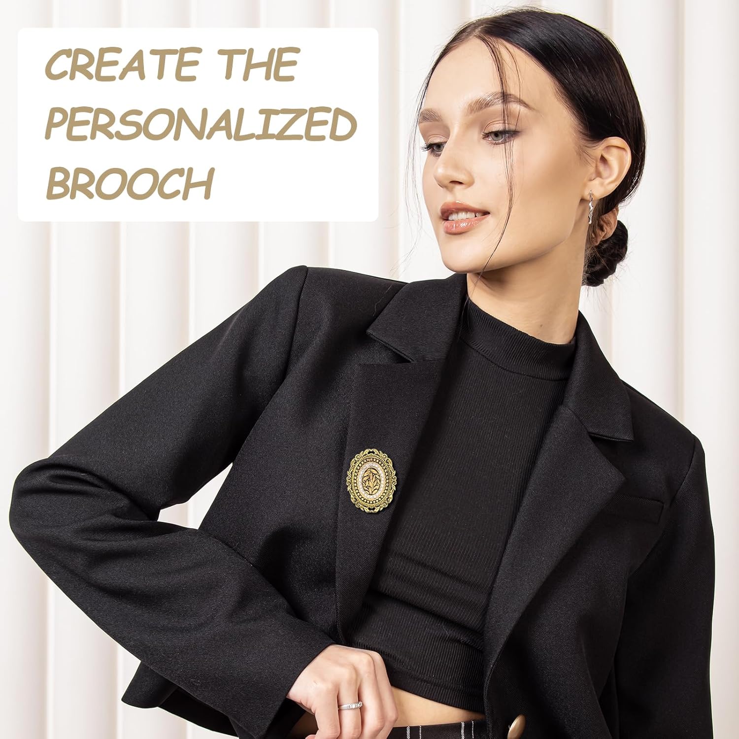 MECCANIXITY 10 Pcs Cabochon Brooch, 40x30mm Alloy Findings Trays Oval Pins, Vintage Setting Brooch Pins for DIY Jewelry Making Pendants Photo Craft, Vintage Style, Golden - Image 4