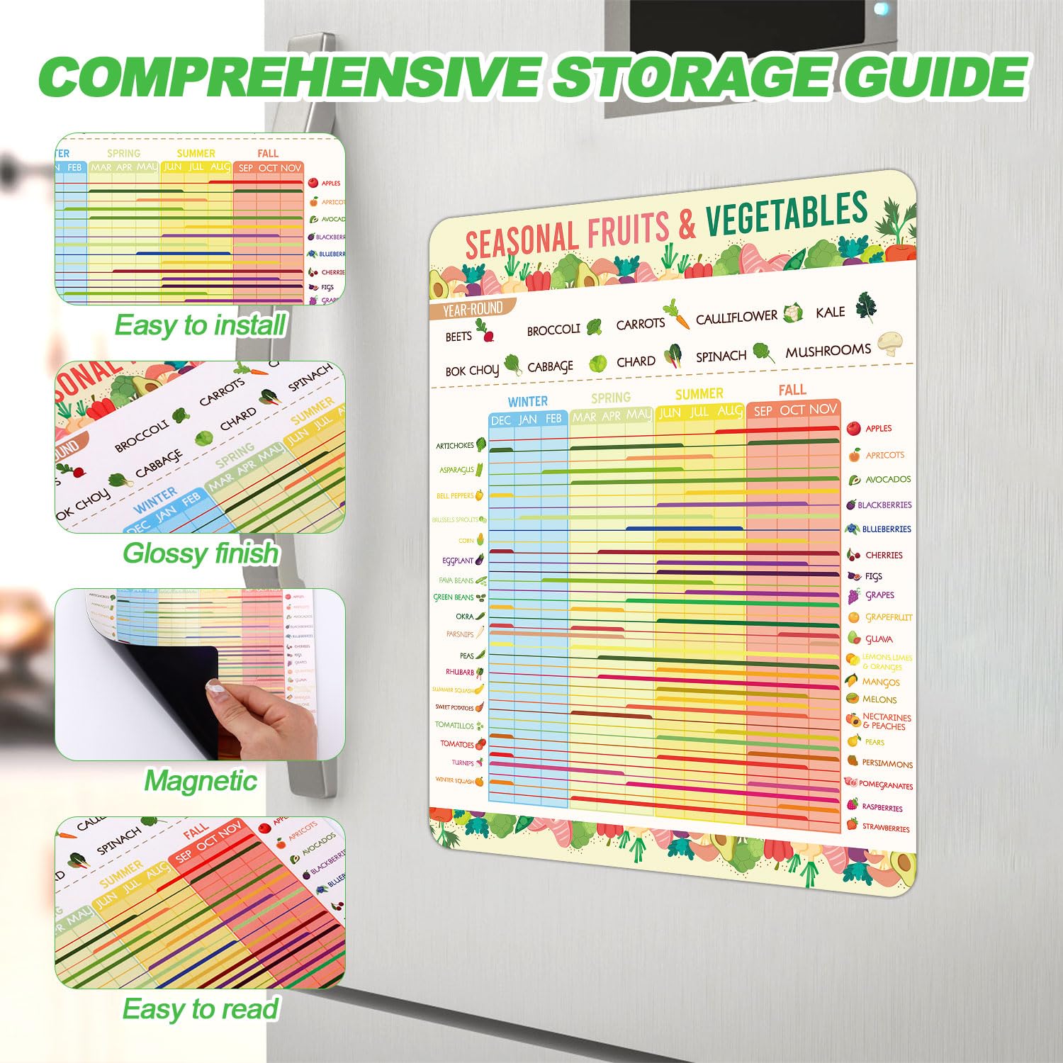 Fruit & Vegetable Seasonal Guide Fridge Magnets - Image 3