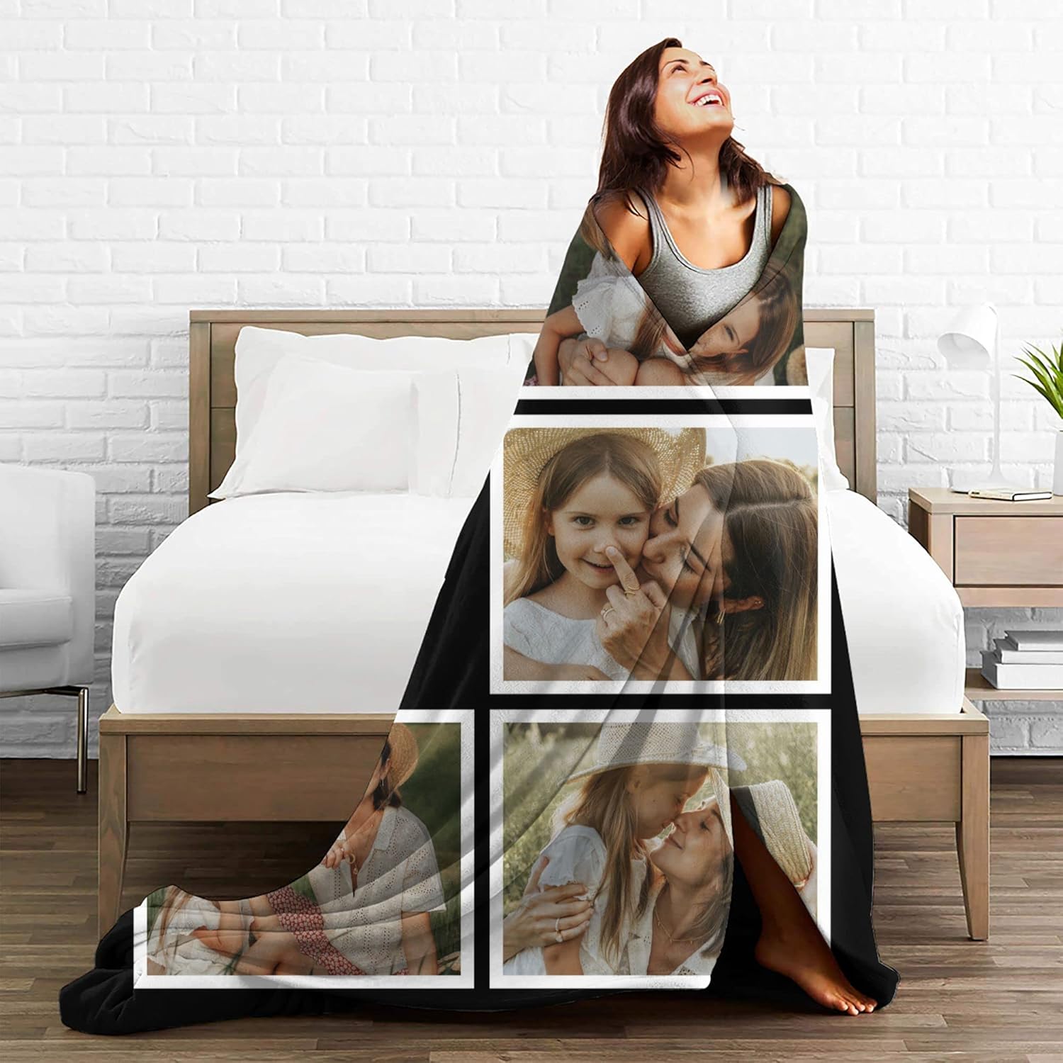 Easycosy Personalized Mothers Day Birthday Gifts for Mom from Daughter Son Kids Best Mom Ever Blanket Custom Picture Blanket Customized Gifts for Women, Grandma, Mother in Law 50"X60"
