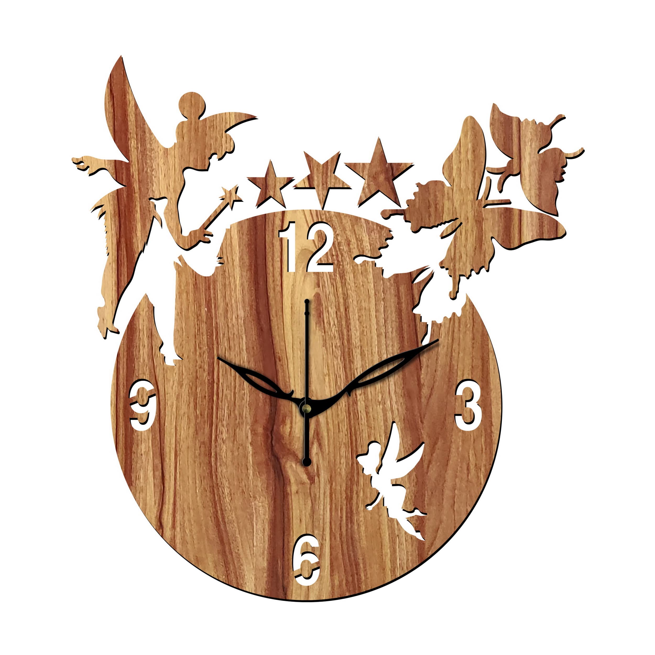 Freny Exim 12" Inch Wooden MDF English Numeral Angel with Stars Round Wall Clock Without Glass (Beige, 30cm x 30cm) - 8 (B0BTP419XQ) Amazon Price History, Amazon Price Tracker