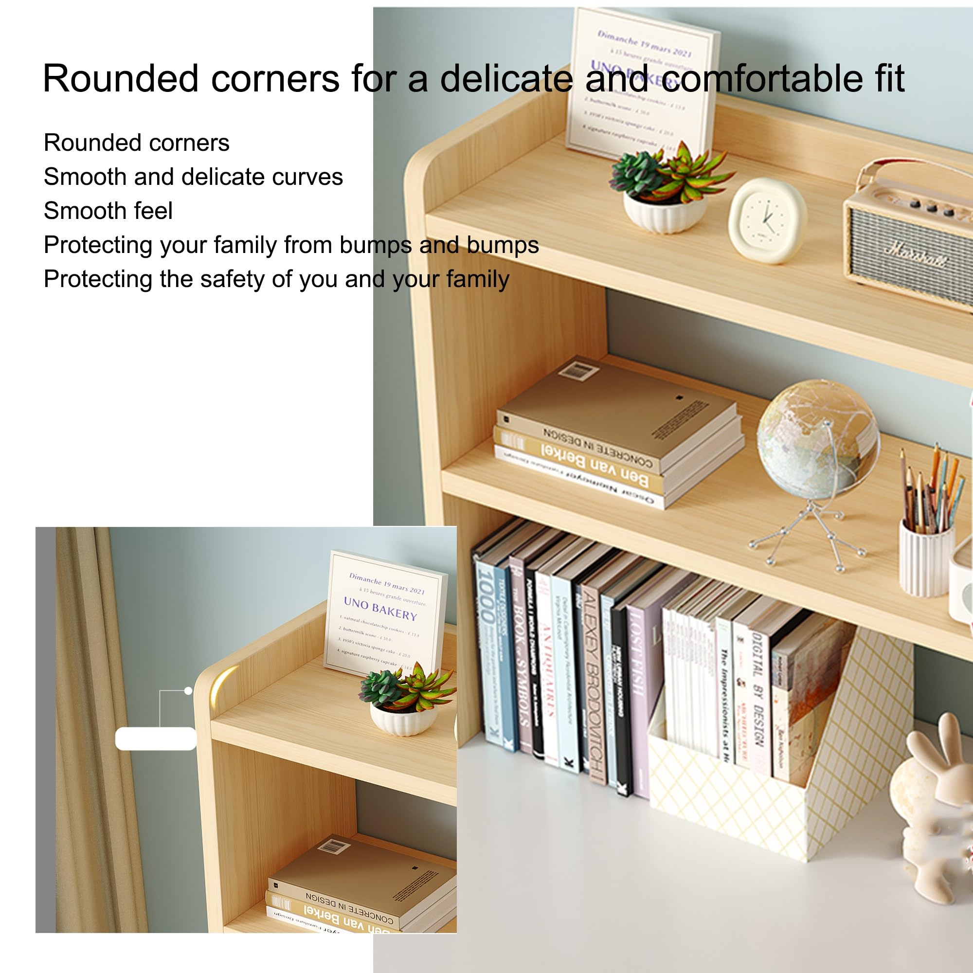 Etagere Rangement Bois à 2 Niveau Etagere Bureau a Poser sur Bureau pour Dortoir Maison(60x20x60cm)