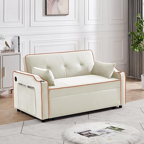 Miniatura 4 de Futón 3 en 1 con sofá cama extraíble, sofá biplaza con respaldo reclinable, sofá convertible para dormir para el hogar, casa rodante, apartamento,