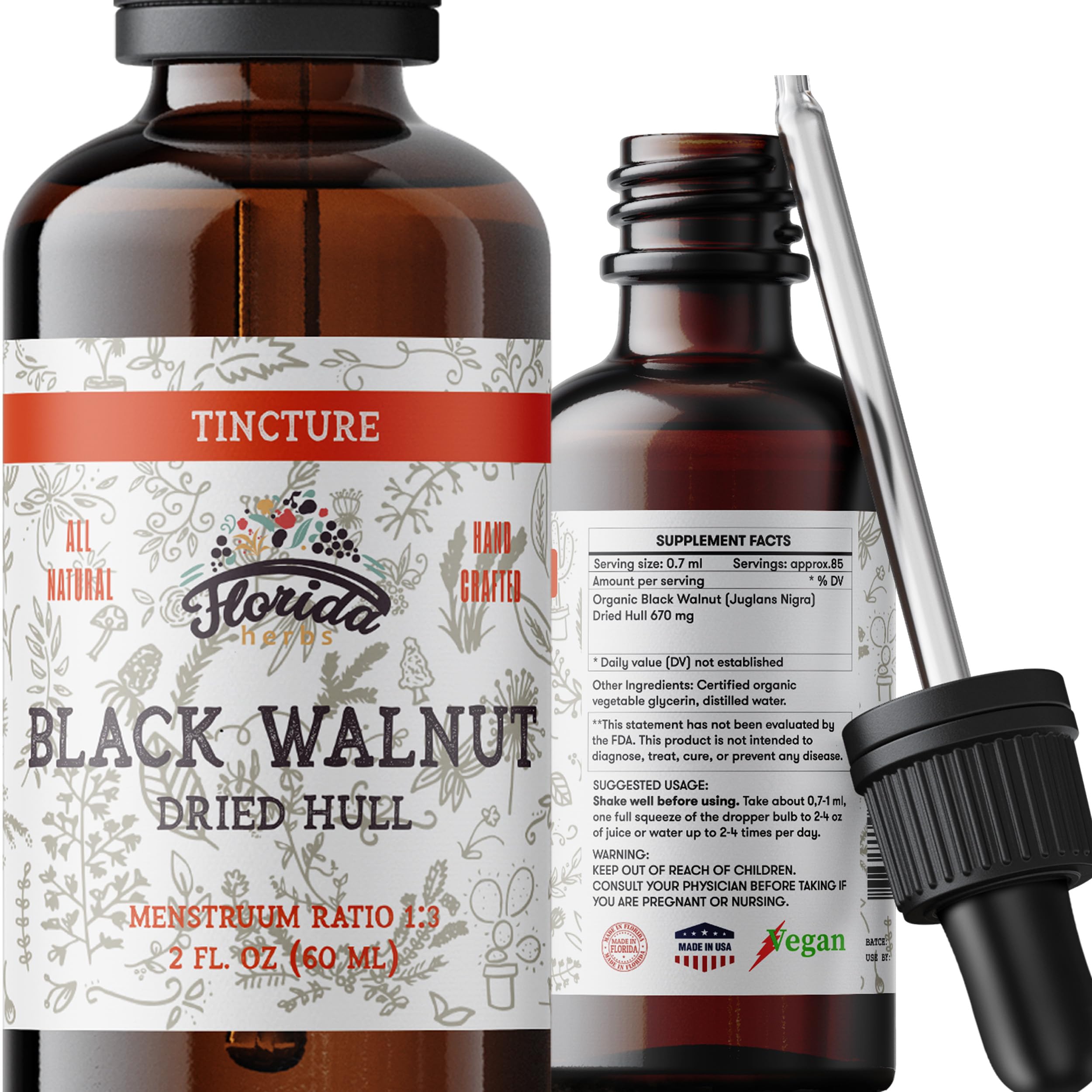 Amazon.com: Black Walnut Tincture, Organic Black Walnut Extract