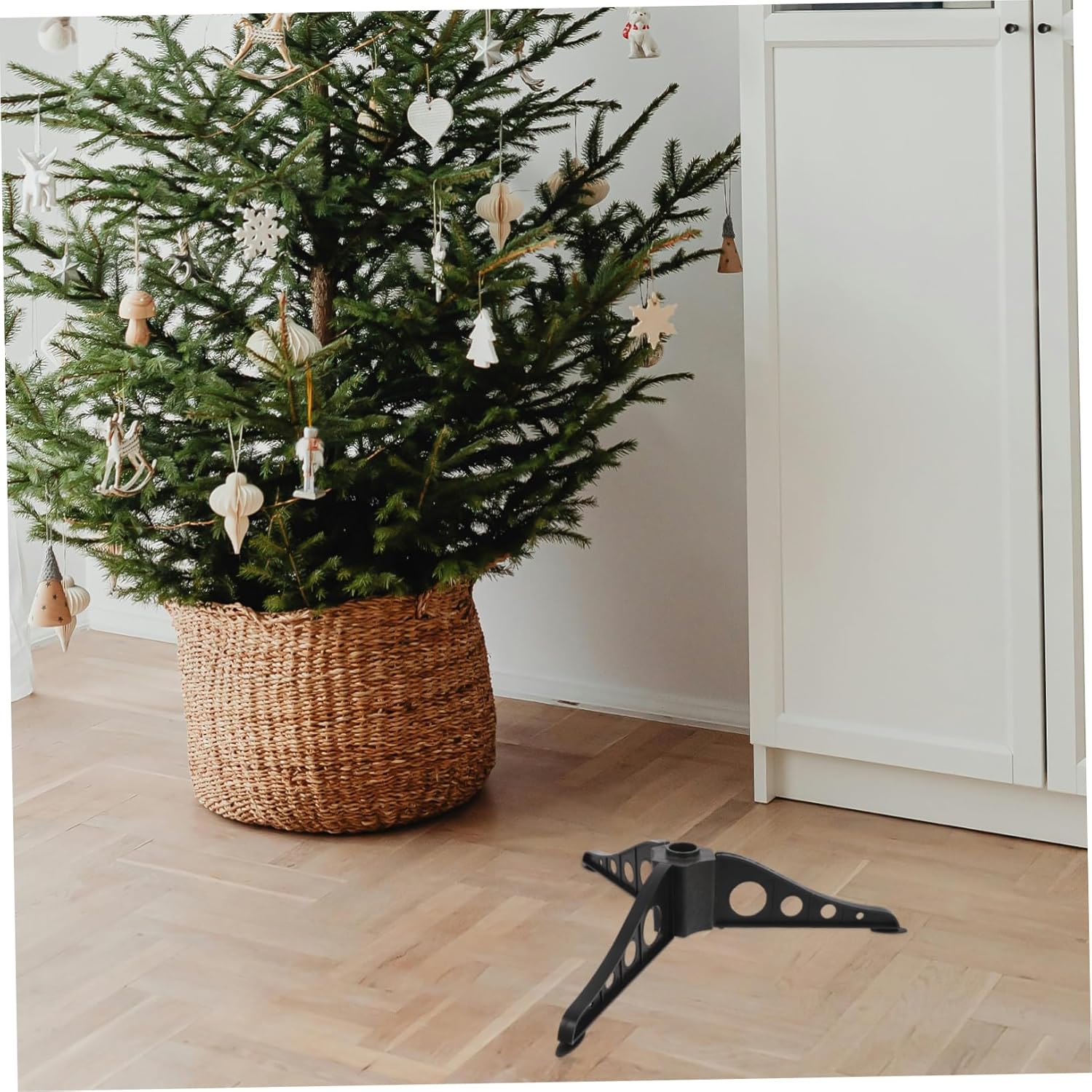 Alipis 4pcs Christmas Tree Stand Base for Artificial Trees Compact Design for Easy Storage Fits Holiday Decoration Support