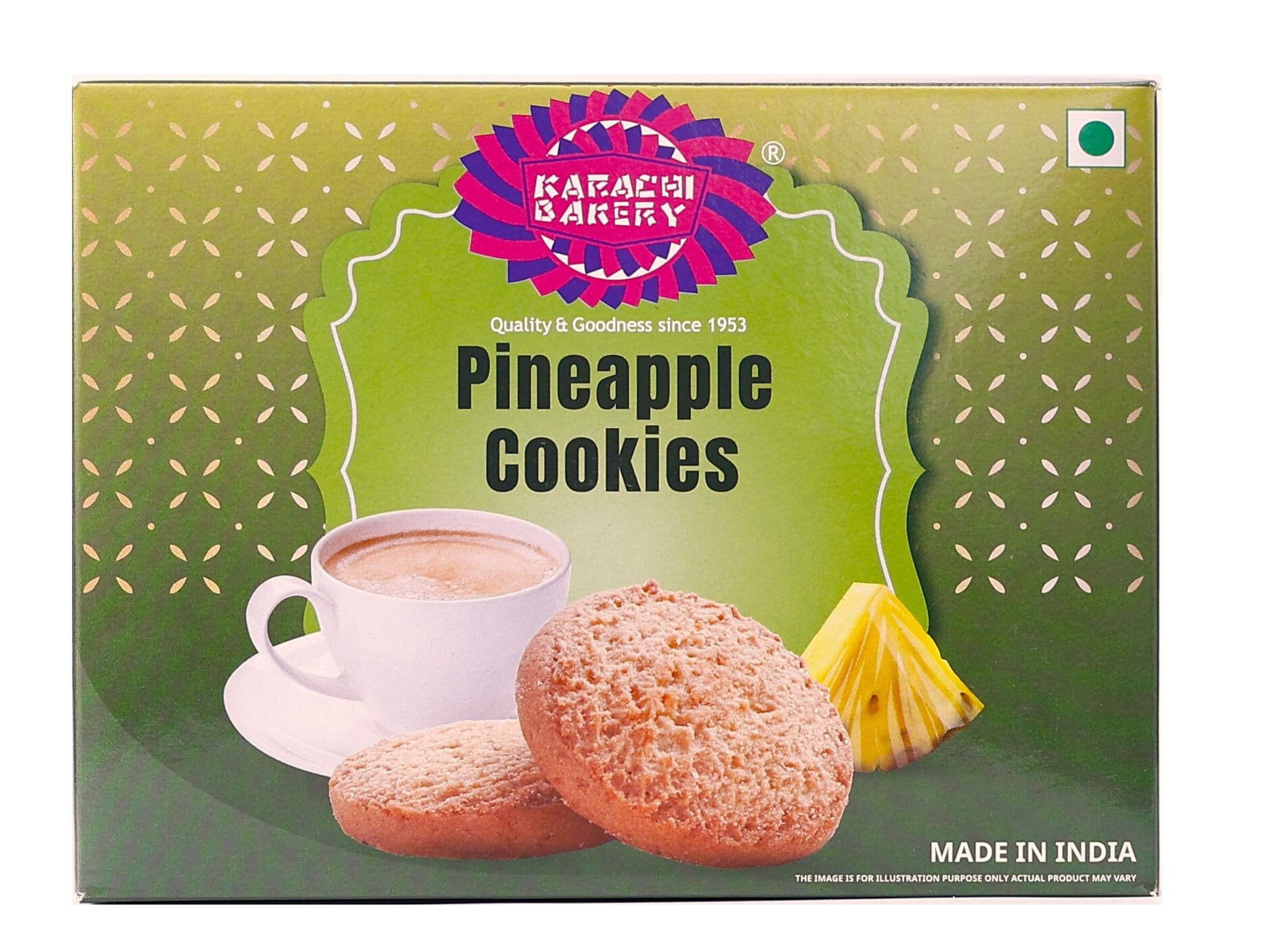 Karachi Bakery Pineapple Flavour Cookies 400gm | Tea Time Snack | Delicous Snack | Vegetarian