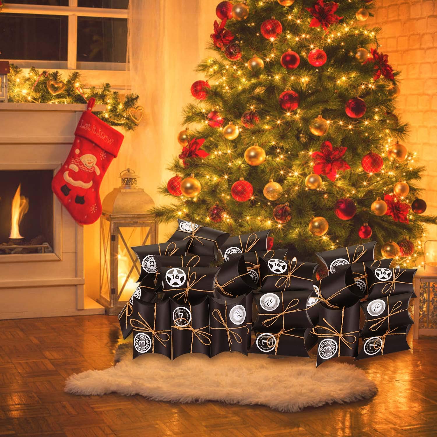 Calendrier De L'Avent à Remplir,24 Noel Calendrier Sacs En Papier Diy