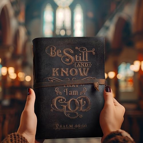 Miniatura 7 de Leather Village - Diario de oración - 8 x 6 pulgadas (A5) - 200 papeles antiguosantiguos de borde de cubierta - Diario de estudio bíblico