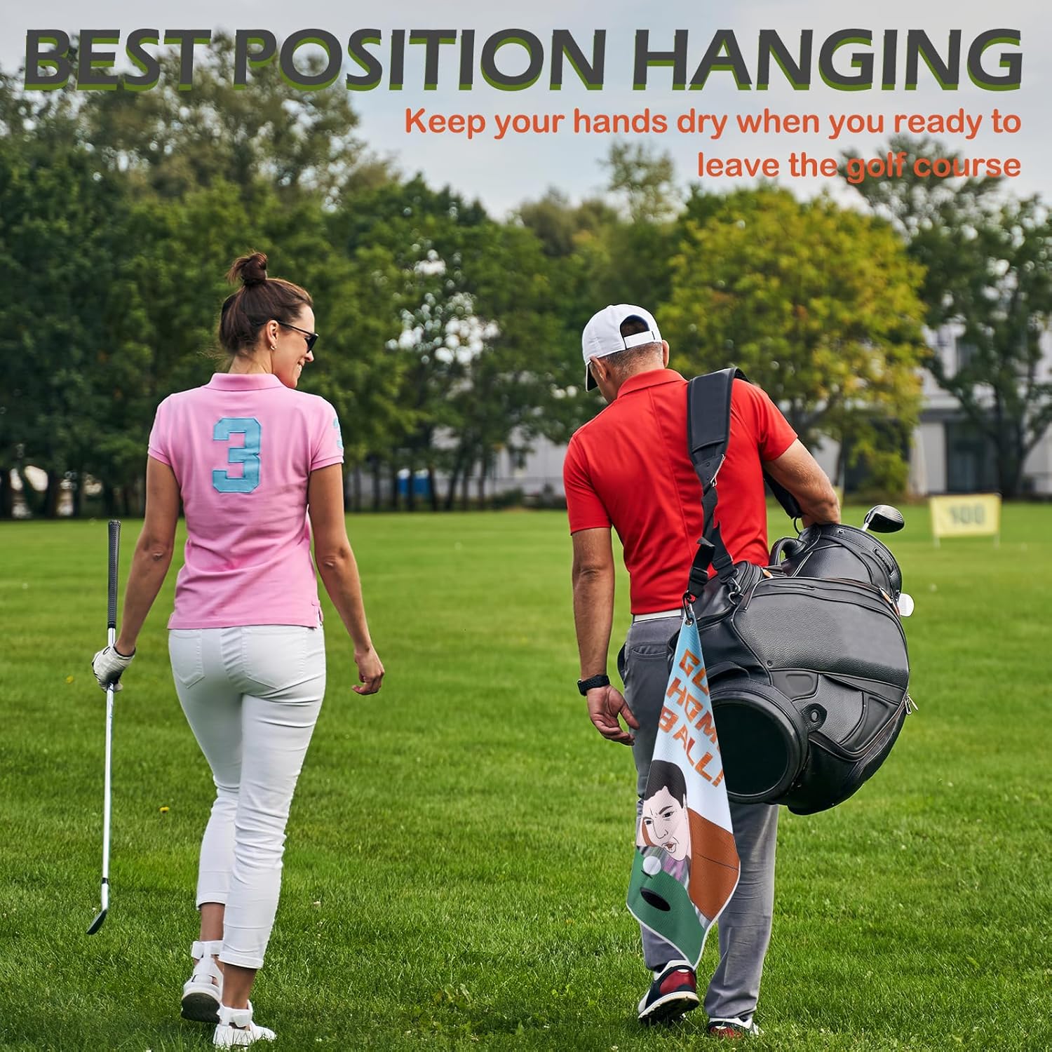 Funny Golf Towels Set for Golf Bags - Go Home Ball - Includes Microfiber Towel with Clip, Brush, and Divot Tool for Men, Dads, Husbands, Golf Fans - Image 6