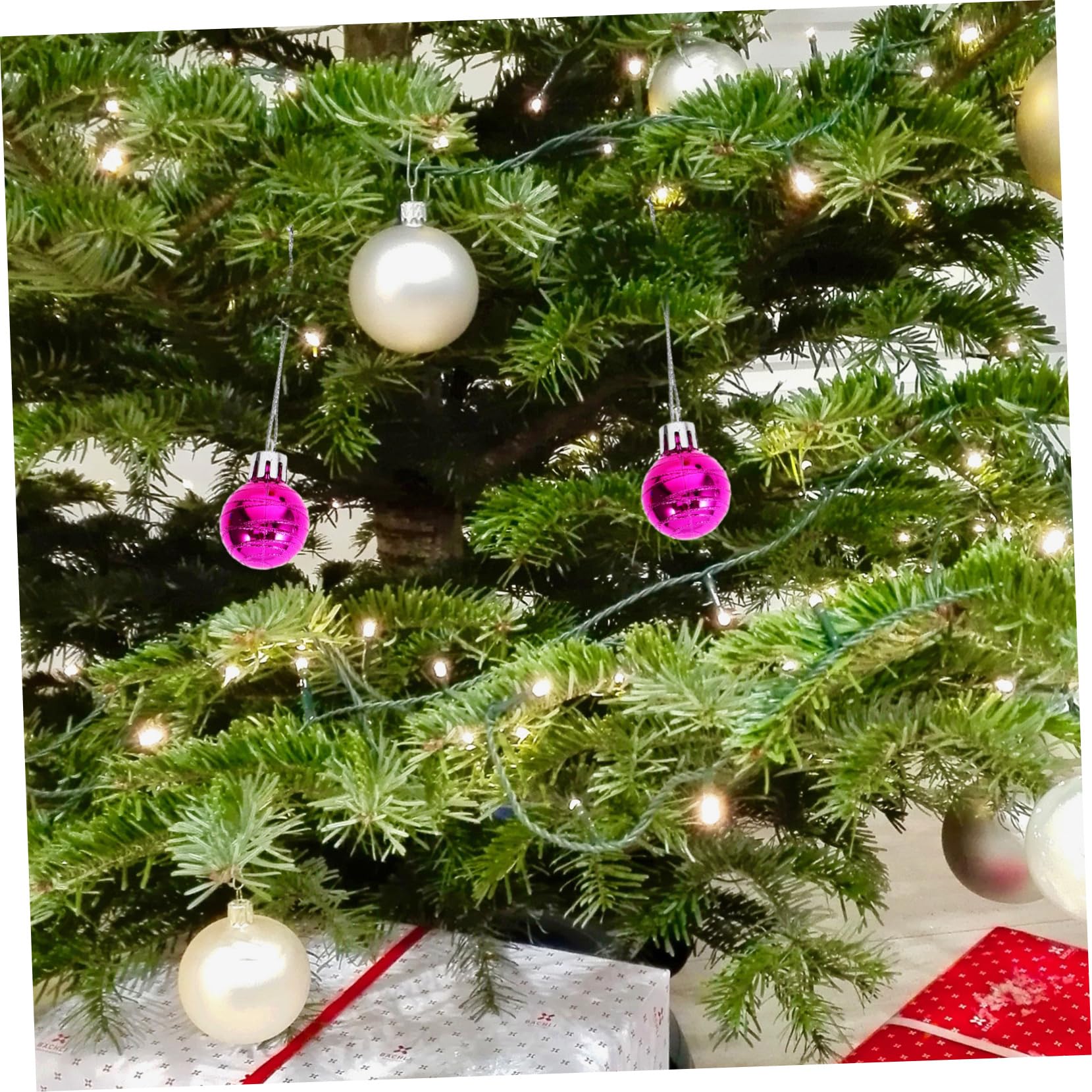 TOPBATHY 12stücke Hängende Weihnachtsbaumkugeln Christbaumkugeln Innendekoration Für Fenster Türen Zäune Geländer Partydekorationen Weihnachtsdekorationen