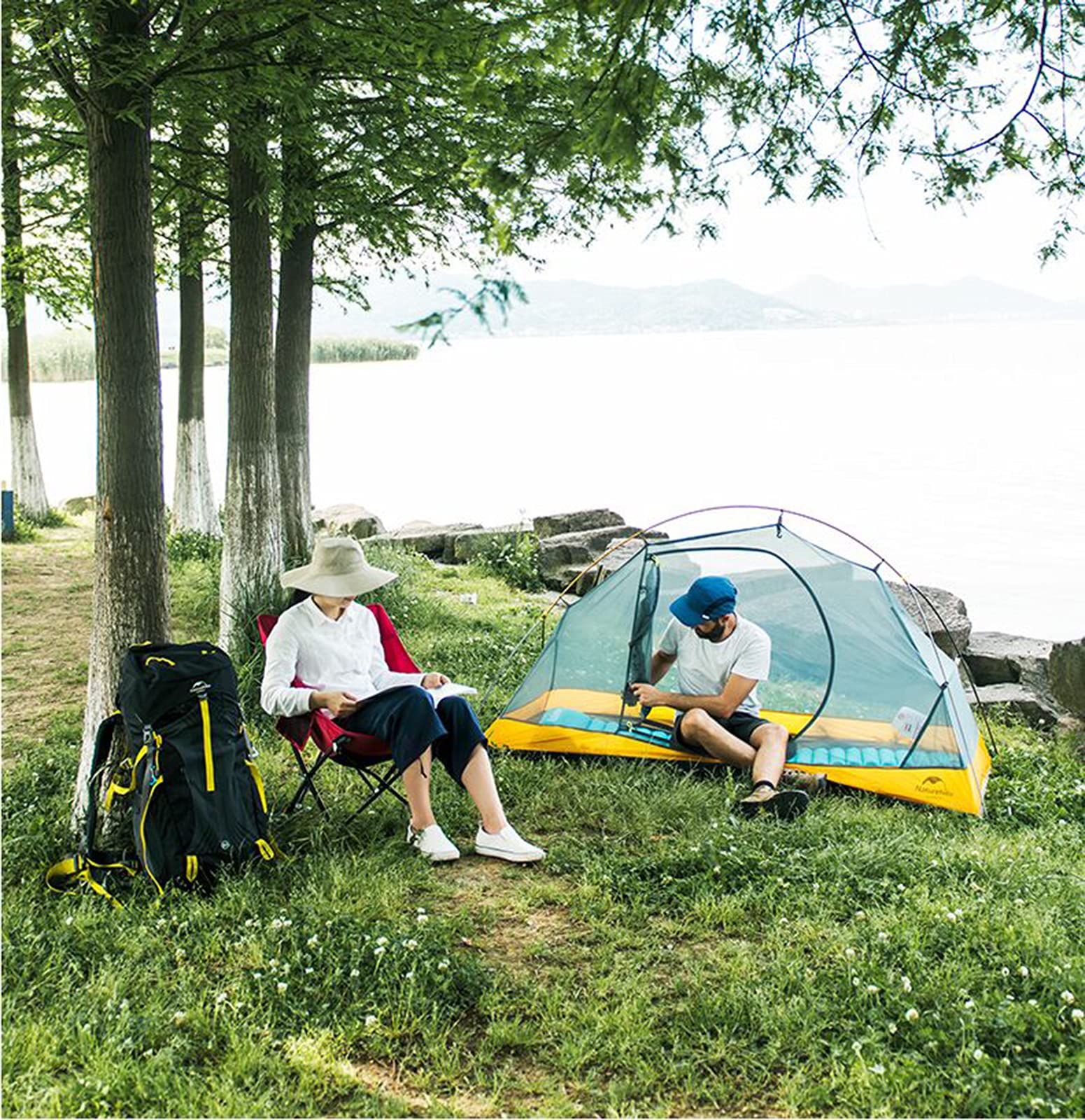Chaise Pliante Camping Dorée - Tabouret Aluminium Léger, Sac Inclus, Pour Randonnée Plage