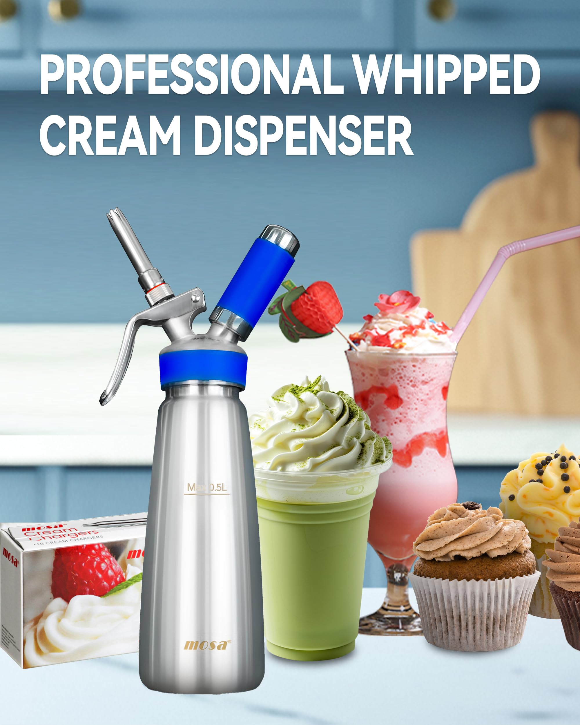 Amazon.com: Mosa Professional Stainless Steel Whipped Cream