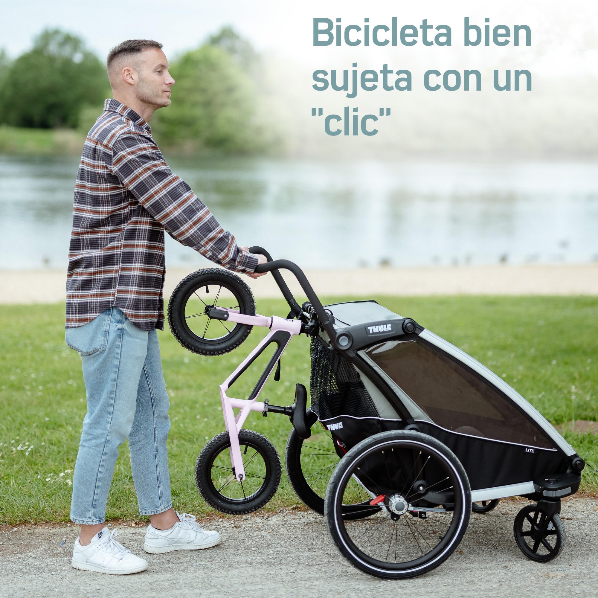 Borgen Clip - Soporte para Bicicleta y Niños Thule Chariot 2017-2023 Sport, Cross, Cab, Lite - 2 a 14 Pulgadas, Máx. 10 kg - Portabicicletas