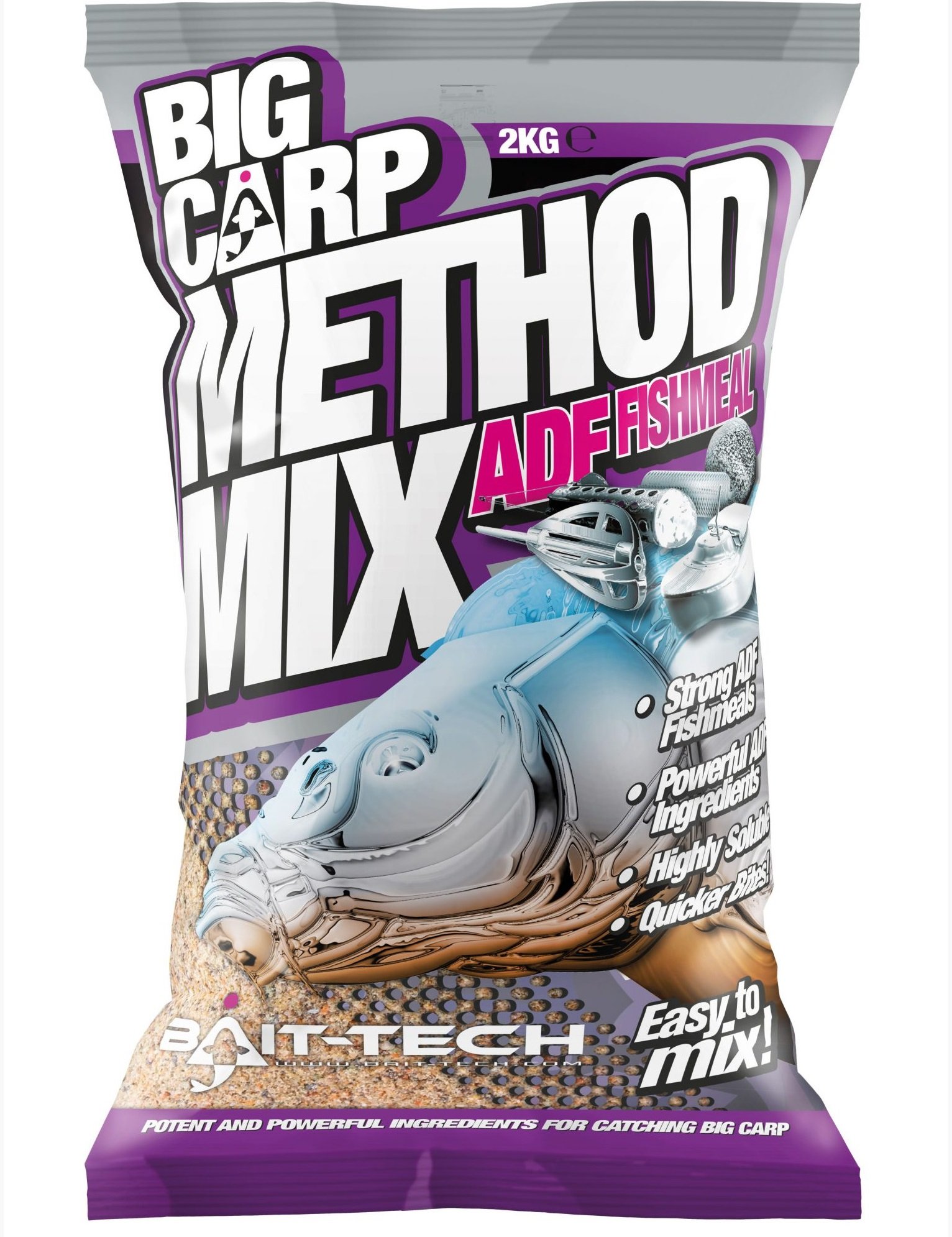 Bait-Tech Big Carp Method Mix ADF Fishmeal 2kg Coarse Match Carp Method Fishing