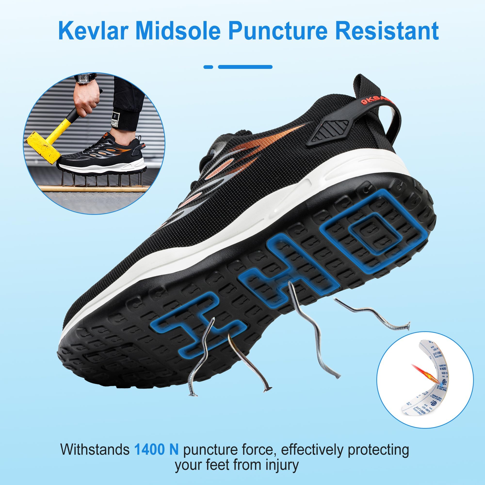 Scarpe Antinfortunistiche Uomo Donna Comode Sportive da Lavoro con Punta in Acciaio 36-46EU
