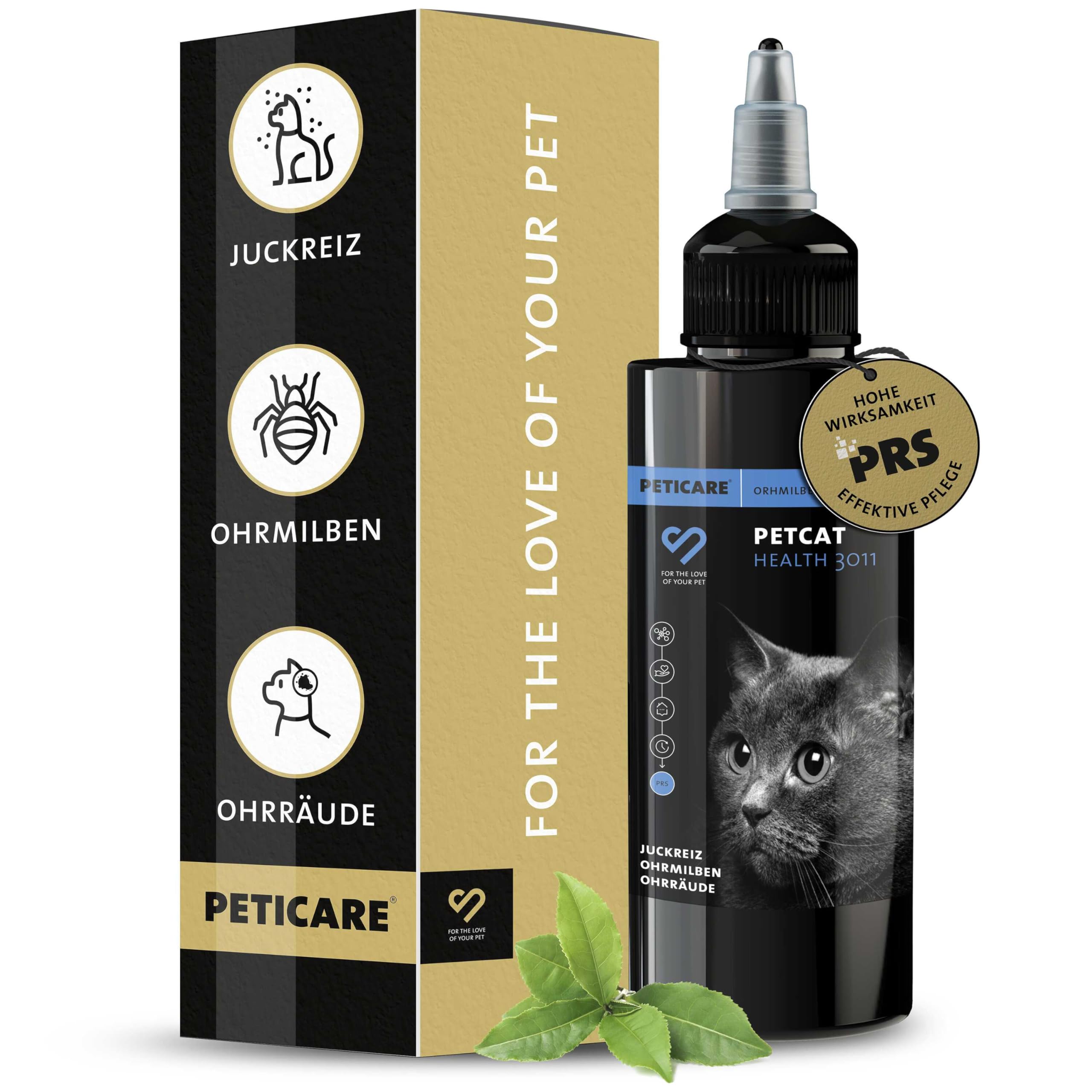 Peticare Anti-Parasiten Öl für Katzenohren – PRS-System (Spezialpflege für Katzenohren)