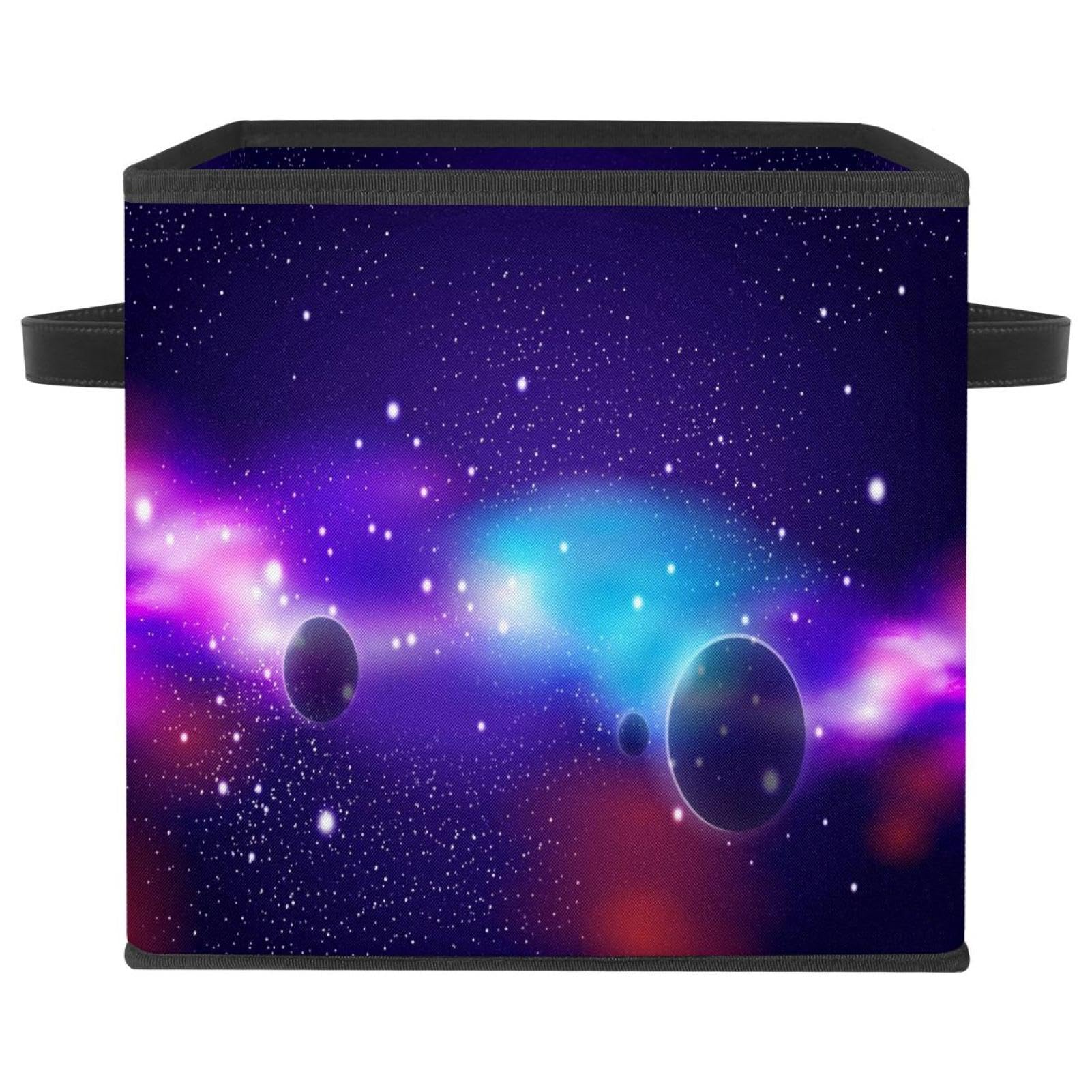 Boîte de rangement tissu cube violet pour garde-robe et organisation maison