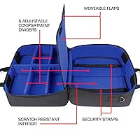 Vista 5 de USA GEAR PS5 Case - Console Case Compatible with Playstation 5 and PS5 Digital Edition with Customizable Interior for Playstation Controller, PS5