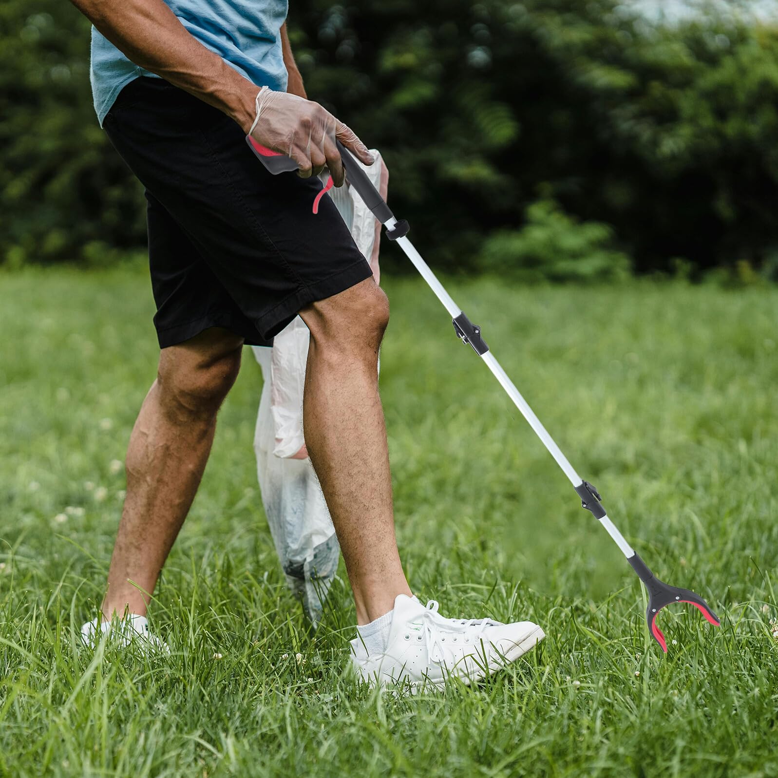 Pinza Pieghevole per Raccolta Rifiuti con Manico Lungo Multiuso per Anziani e Operatori Sanitari Strumento Ergonomico per Prelievo Senza Piegamenti Facile da Riporre