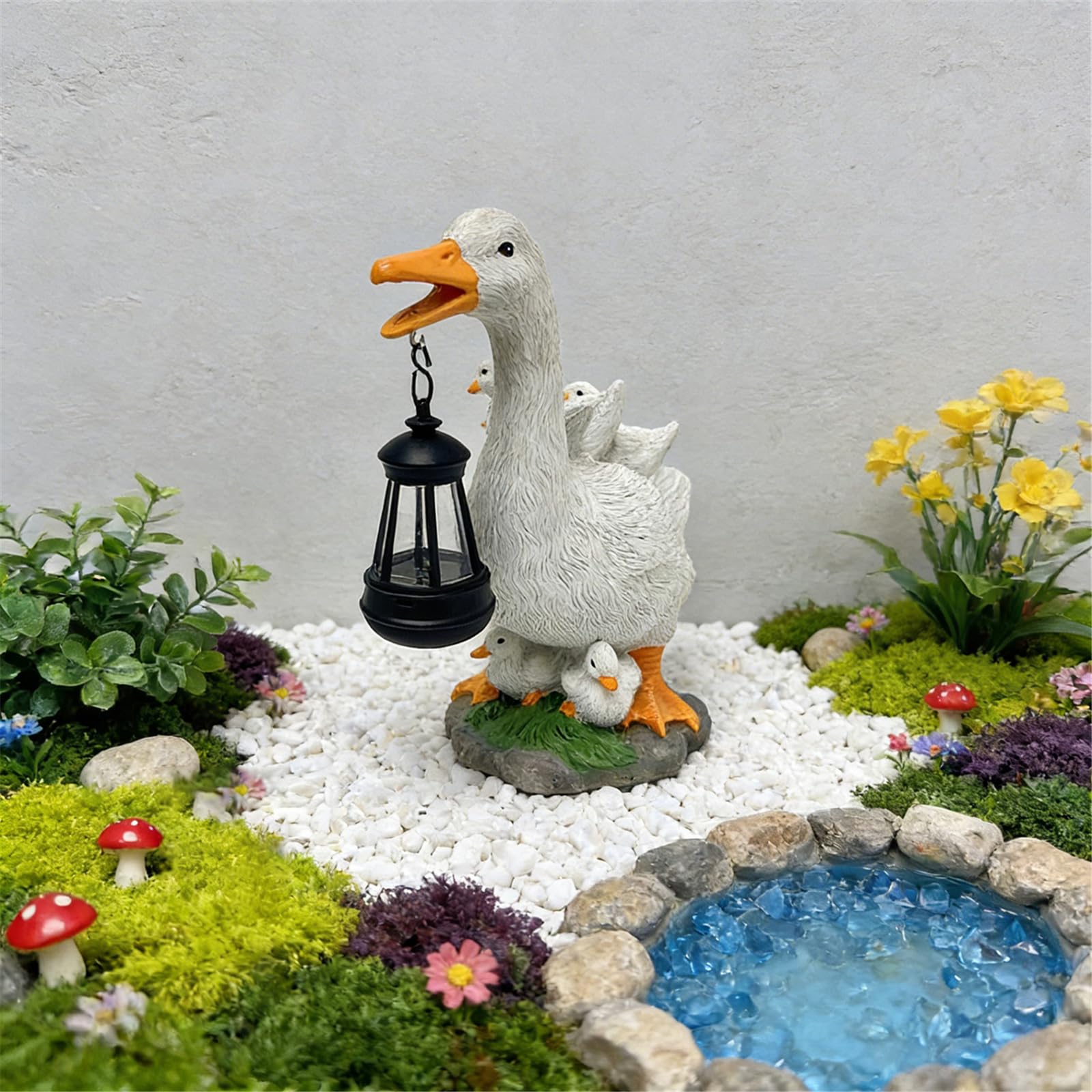 Statua da Giardino per Uccelli con Scultura Animali in Resina