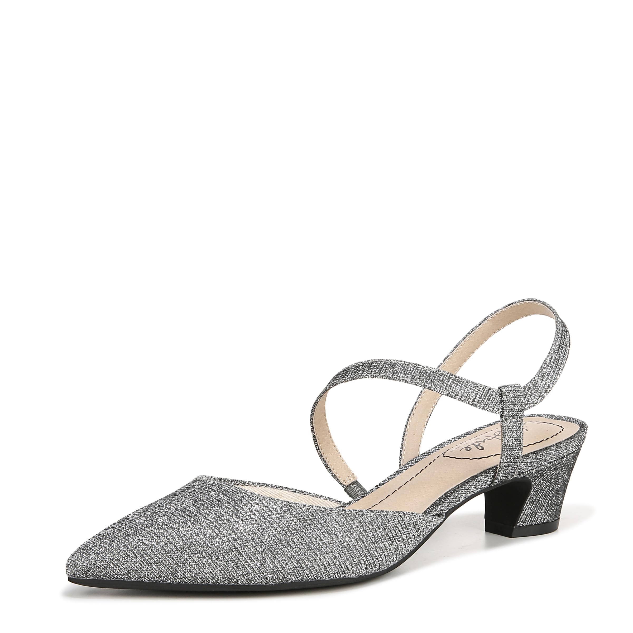 Women's Minimalist Pump Pewter Rhinestone Fabric