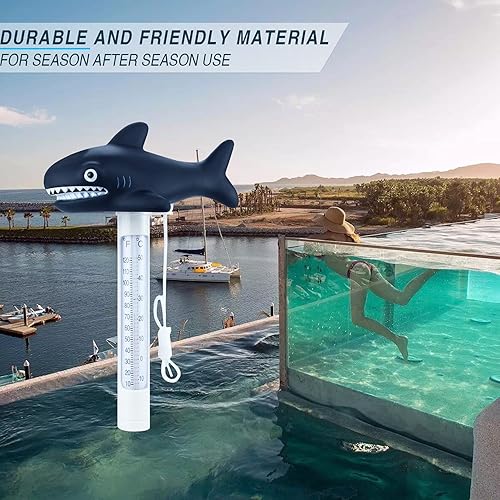 Miniatura 6 de Termómetro flotante de 2 piezas para piscina con estanque de cuerda termómetro de temperatura del agua con lecturas precisas de temperatura,