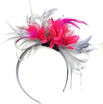 Silver Grey and Fuchsia Hot Pink Net 