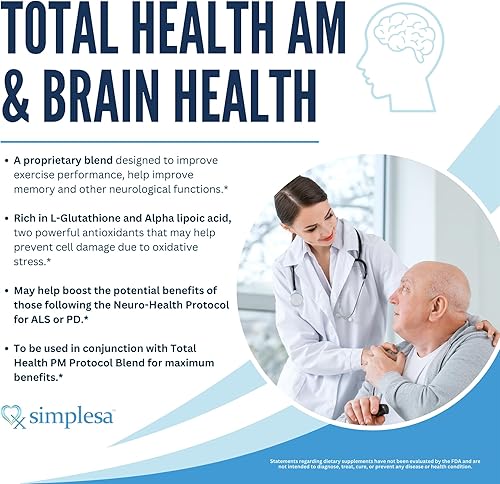 Miniatura 7 de Simplesa Nutrition Total Health AM Powder Blend, Increased Energy, Cognitive and Anti-Oxidant Support for Optimal Performance, Made in USA, Non-GMO