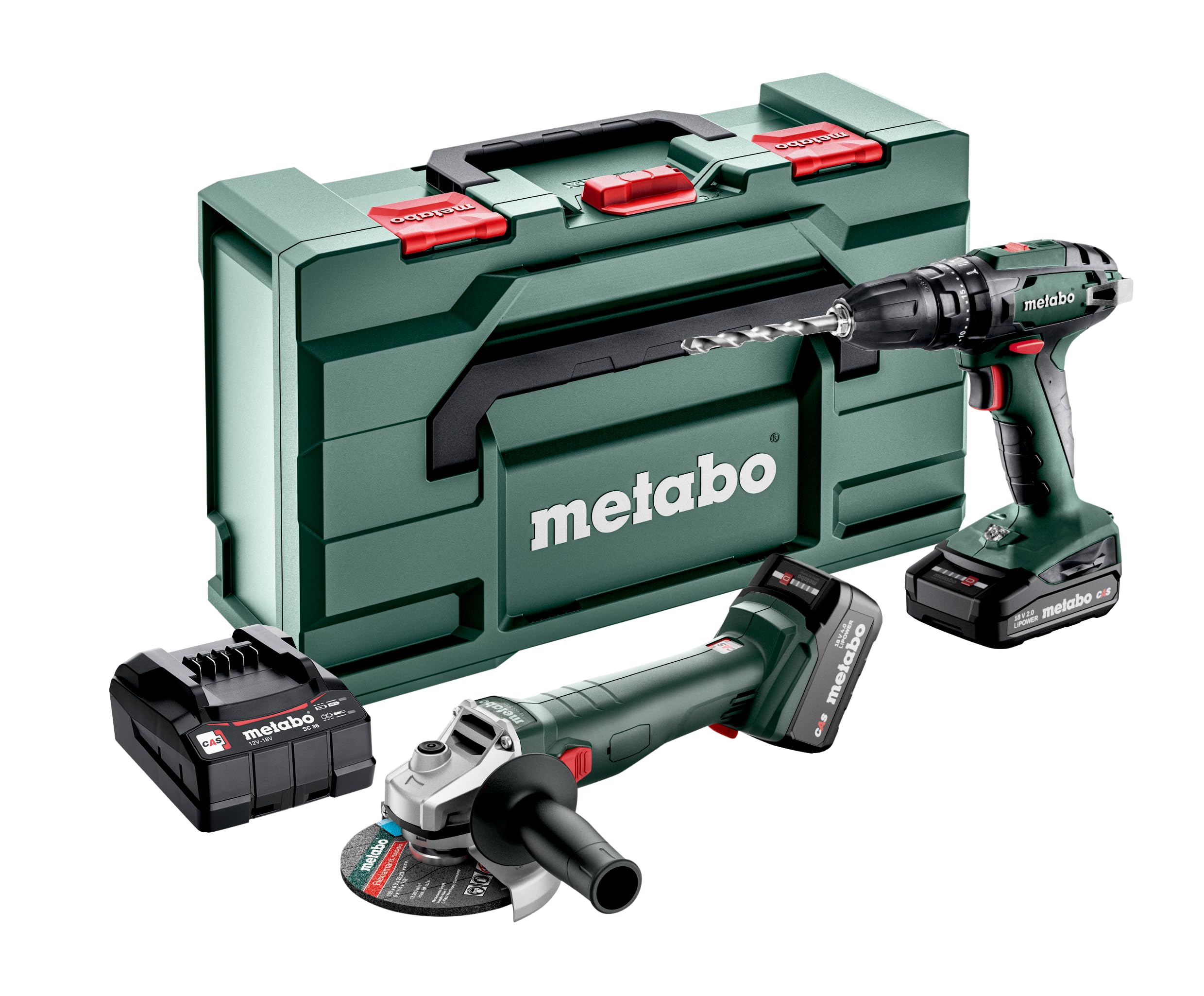 metabo Combo Set 2.4.4 18V, Akku-Schlagbohrschrauber & Akku-Winkelschleifer