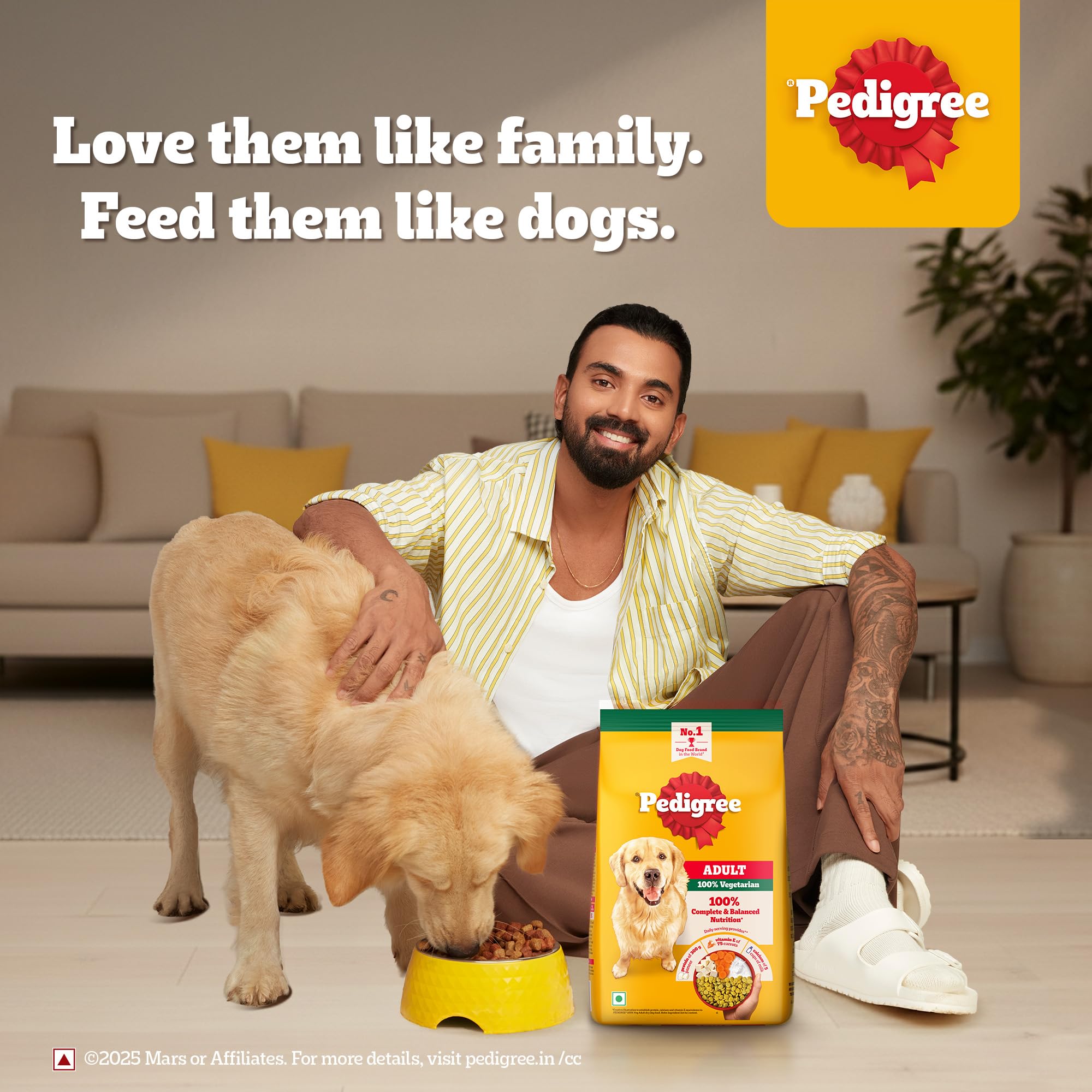 Pedigree Puppy & Adult Vegetarian Dry Dog Food 1kg with Protein & Calcium 2