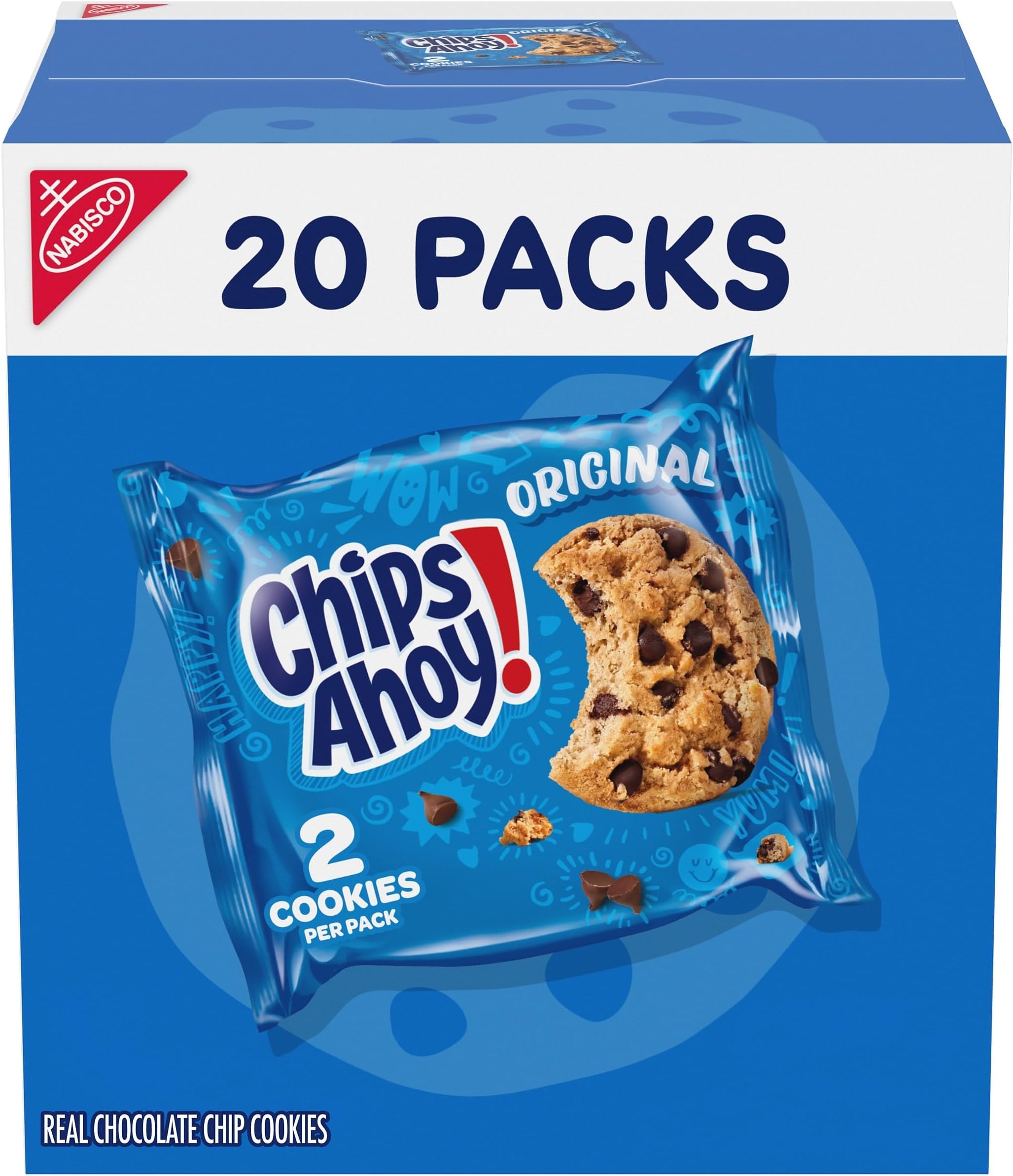 Original Chocolate Chip Cookies, 20 Snack Packs (2 Cookies Per Pack)