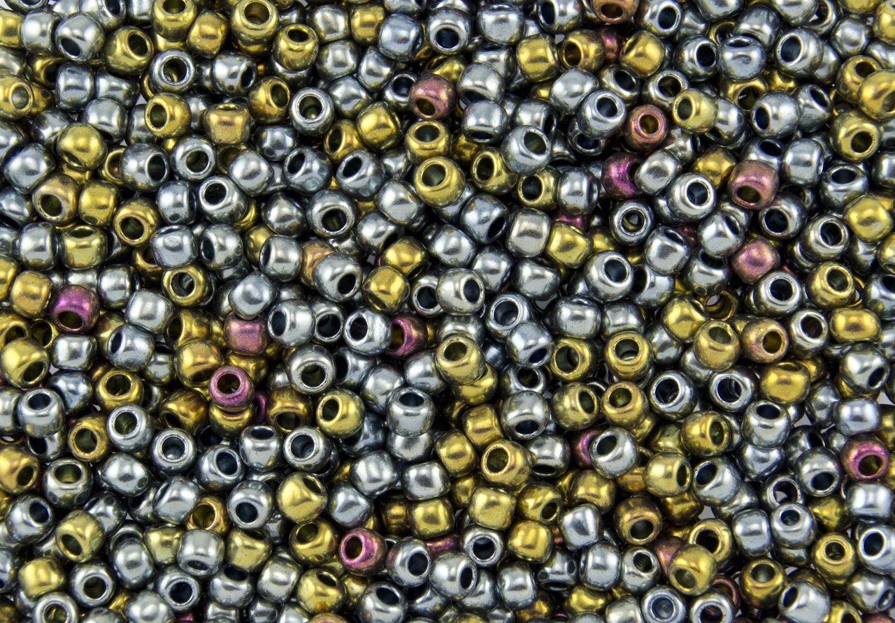 6/0 Toho Japanese Glass Seed Beads - Galvanized Blue Gold Oceanic Metallic #721 (26g Tube)