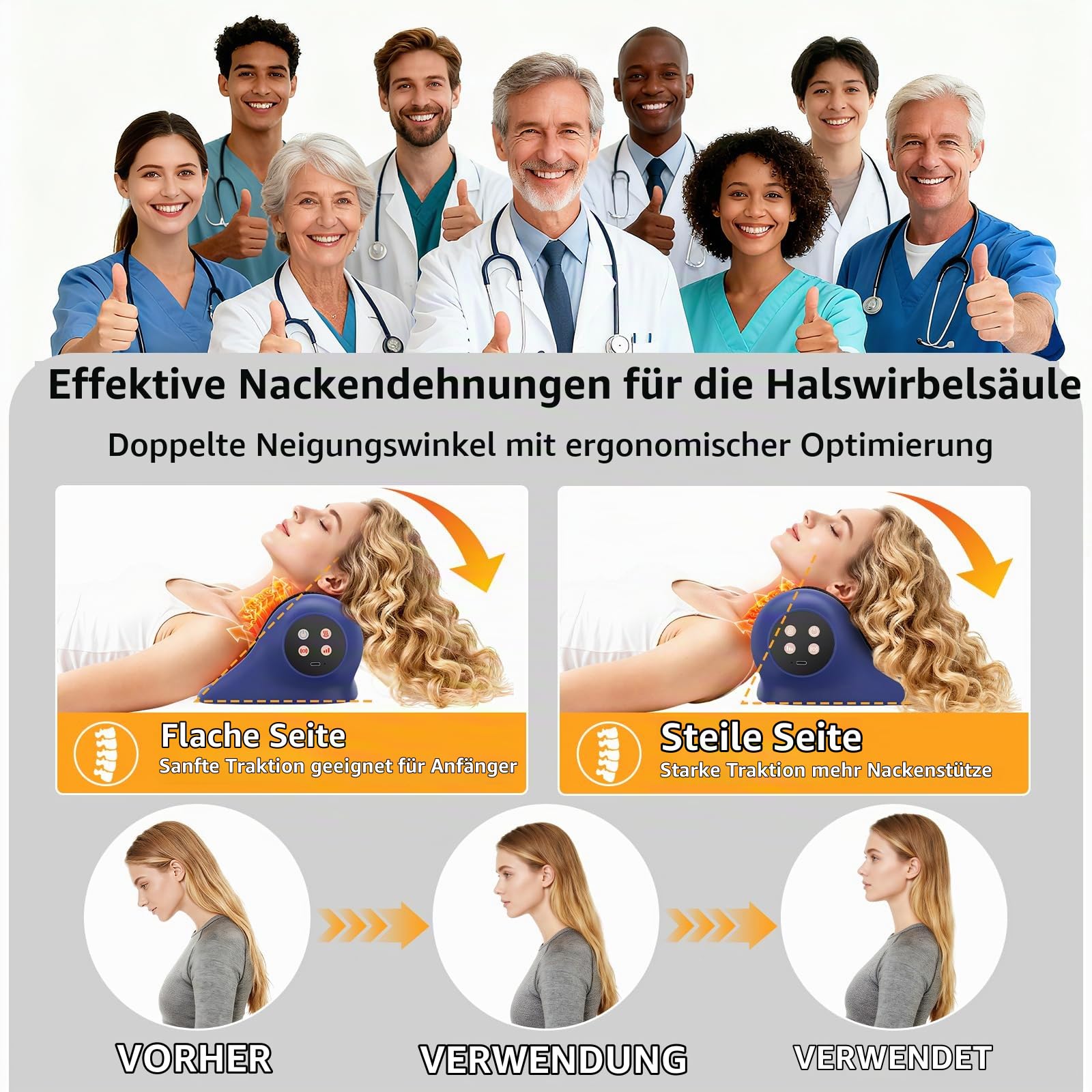 Nackenmassagegerät Kabellos SteBeauty, Massagegerät Nacken Mit 2000 mAh Akku, Elektrische Nackenmassagegerät Mit Wärme, 3 Modi und 3 einstellbare Frequenz, geschenke für frauen männergeschenke | 3-in-1 Kabellose Elektrische Schultermassage mit 2000mAh Ges