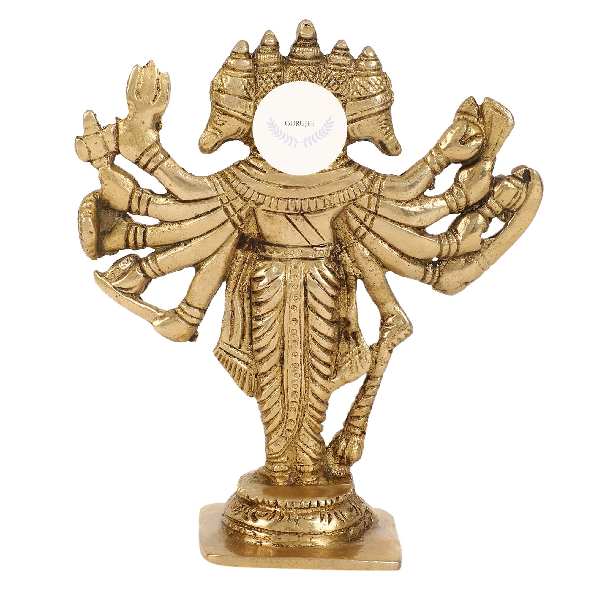 GURU JEE™ Brass Murti Lord Hanuman Hindu God Panchmukhi Idol Five Face Statue Home Decor Pooja Mandir Gift - Image 6 thumbnail