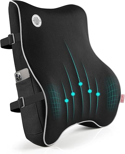 Almohada de apoyo lumbar, respaldo de espuma viscoelástica para silla de oficina, silla de computadora, asiento de automóvil, sillón reclinable y